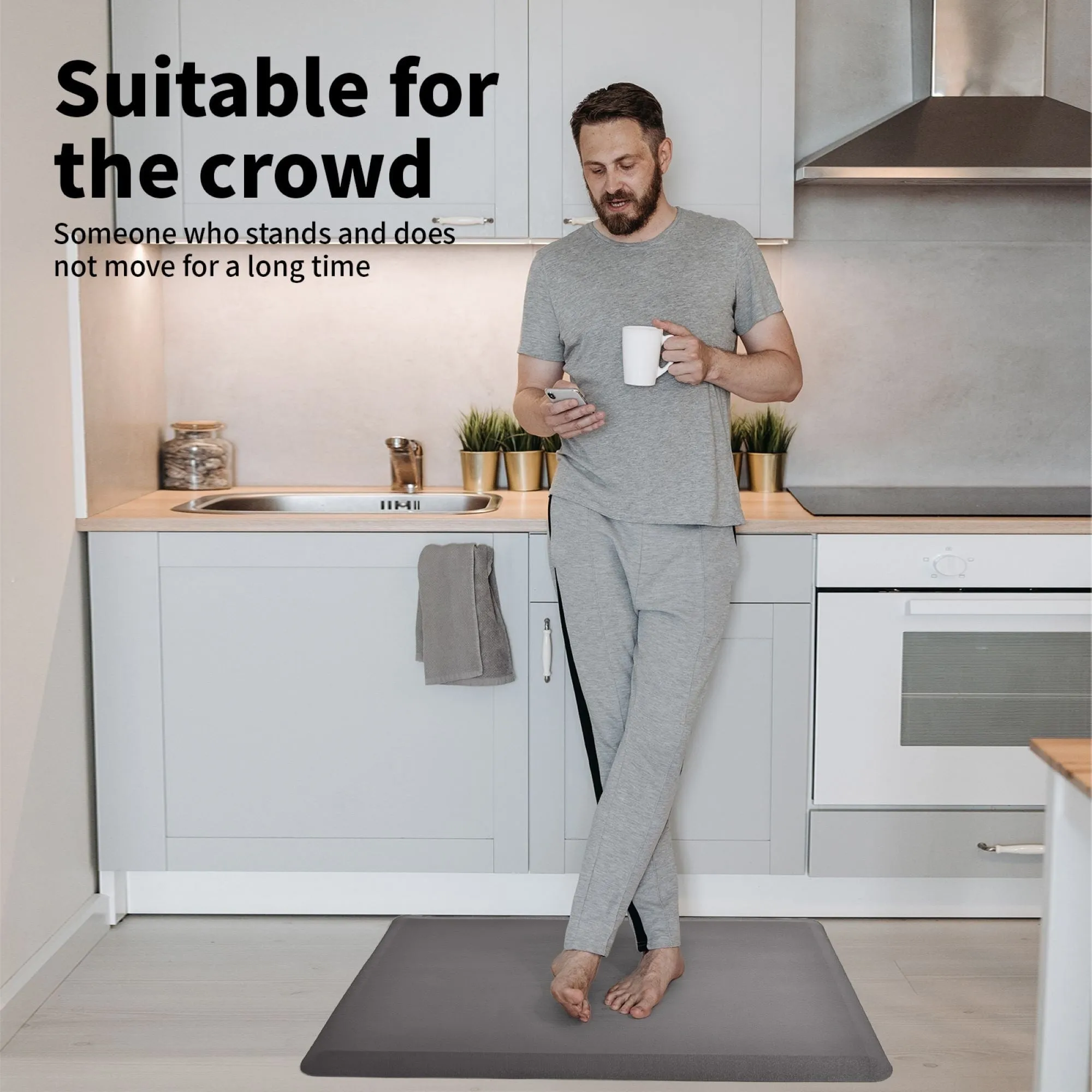 Premium Anti-Fatigue Comfort Mat. Thick. Non-Slip & All-Purpose Comfort - for Kitchen. Office Standing Desk