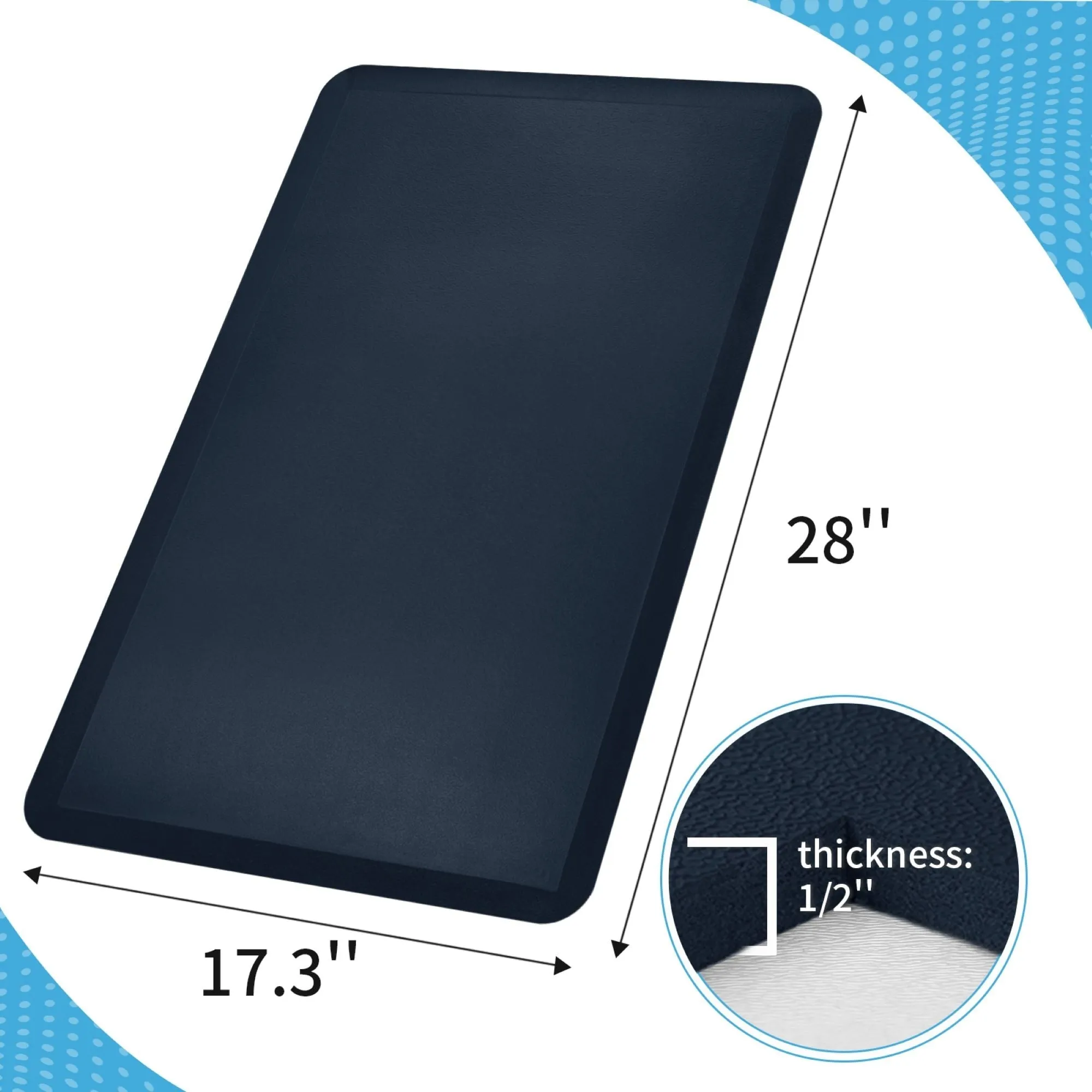 Premium Anti-Fatigue Comfort Mat. Thick. Non-Slip & All-Purpose Comfort - for Kitchen. Office Standing Desk
