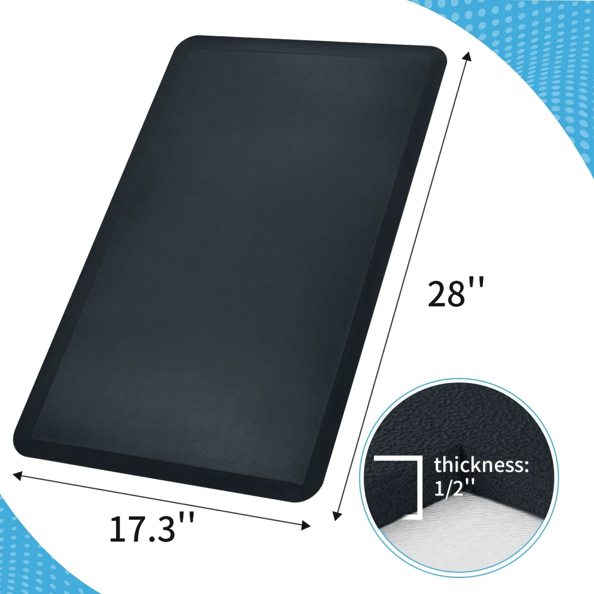Premium Anti-Fatigue Comfort Mat. Thick. Non-Slip & All-Purpose Comfort - for Kitchen. Office Standing Desk