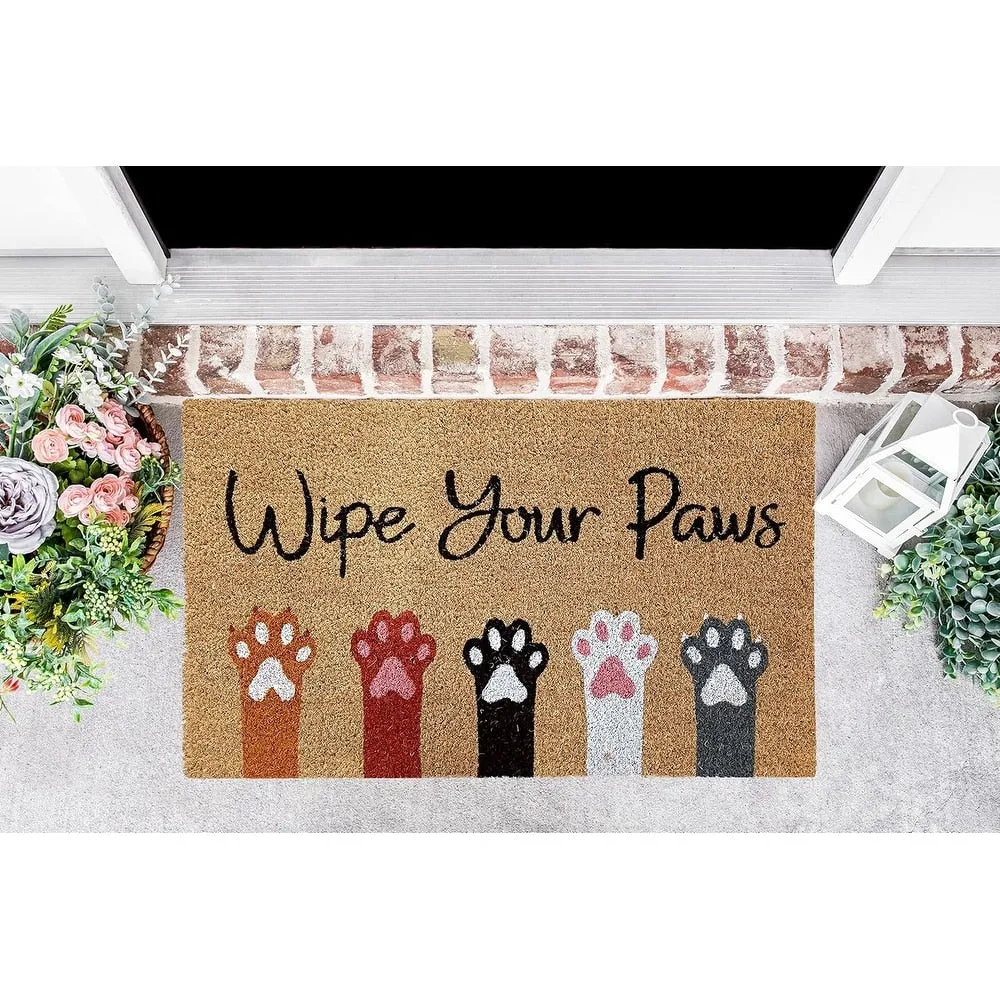 Printed Coir Doormat. Durable Outdoor/Indoor Rug. Welcome Mat. Pets