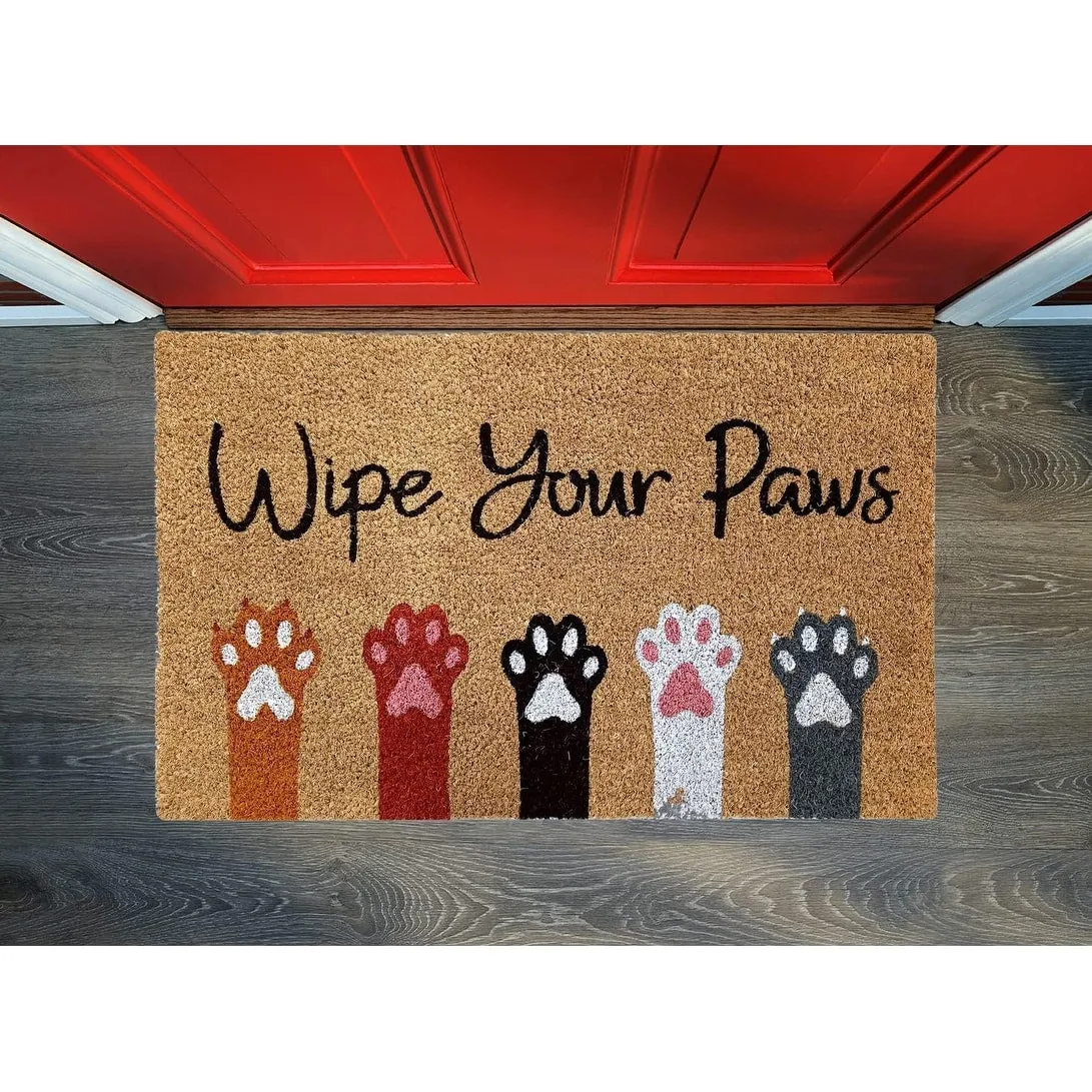 Printed Coir Doormat. Durable Outdoor/Indoor Rug. Welcome Mat. Pets