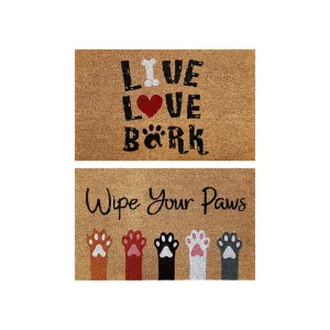 Printed Coir Doormat. Durable Outdoor/Indoor Rug. Welcome Mat. Pets