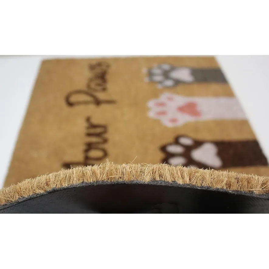 Printed Coir Doormat. Durable Outdoor/Indoor Rug. Welcome Mat. Pets