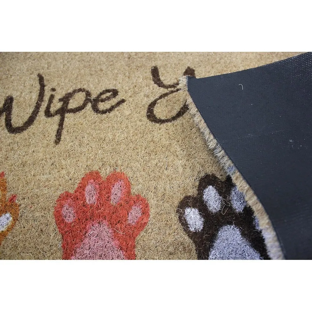 Printed Coir Doormat. Durable Outdoor/Indoor Rug. Welcome Mat. Pets