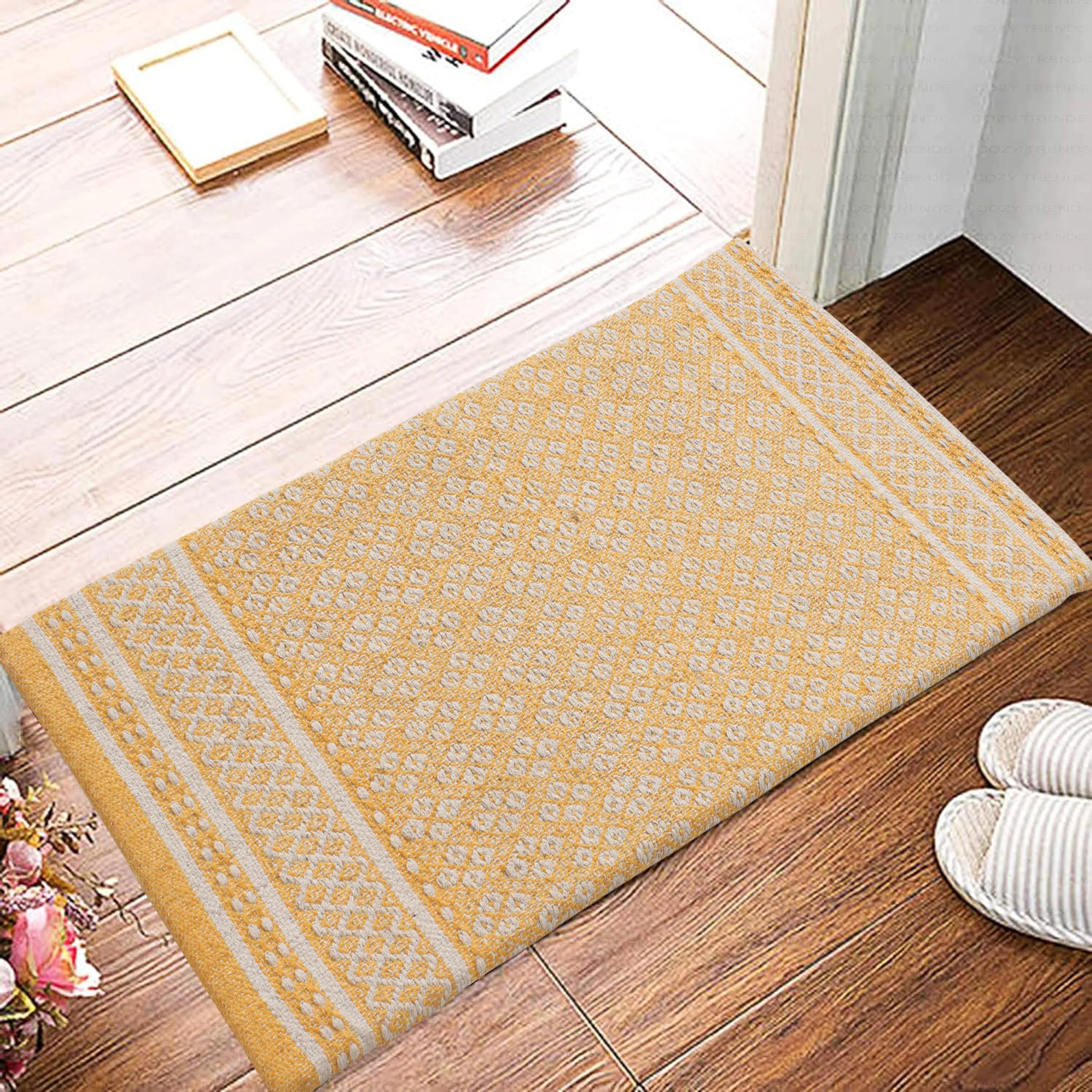 Revitalize Your Kitchen with Comfort and Style! Woven Cotton Anti-Fatigue Mat - 18x30 Inches
