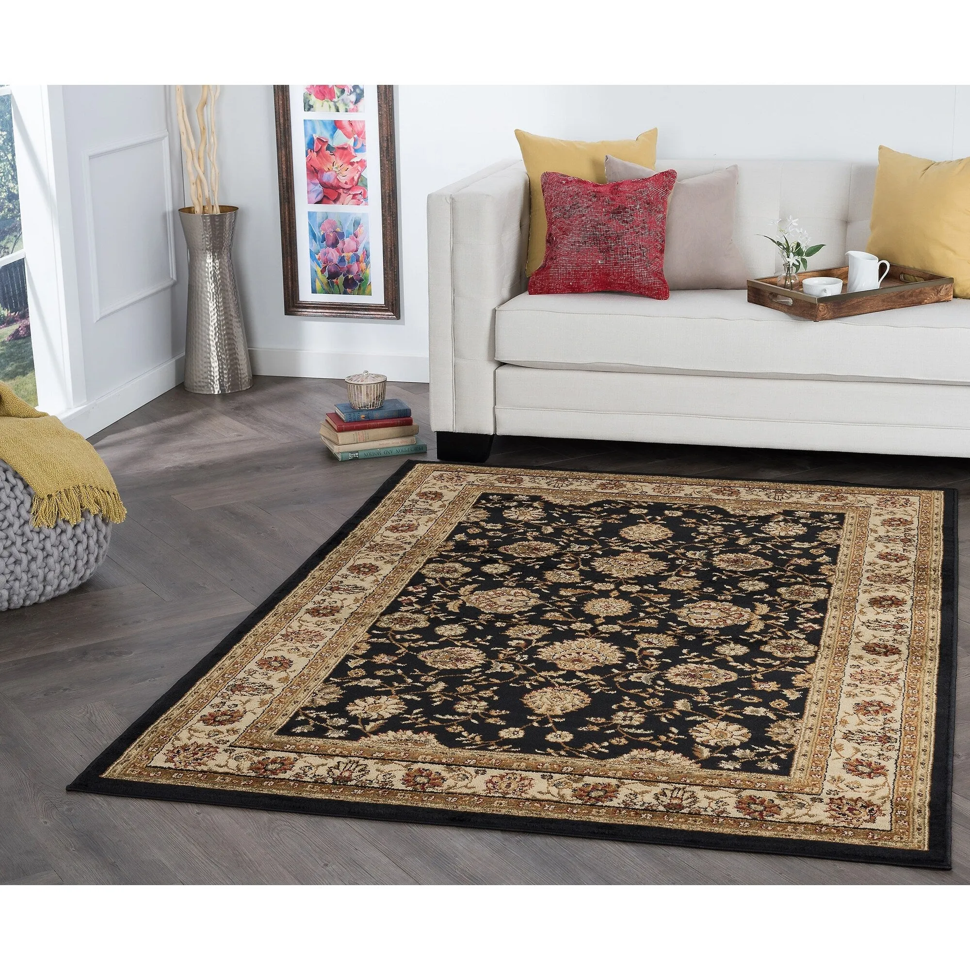 Rhythm Transitional Floral Indoor Area Rug