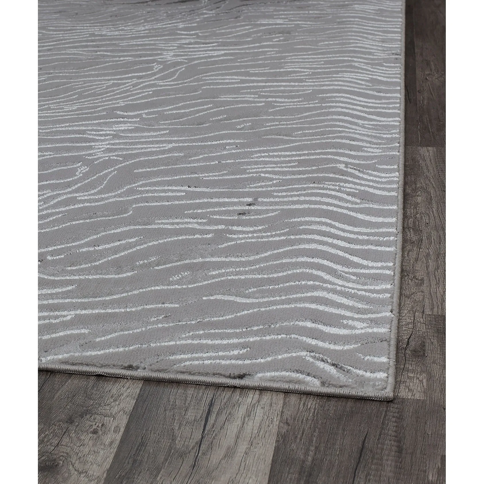 Rugs America Natura Gray Tiger Silver Shine Area Rug
