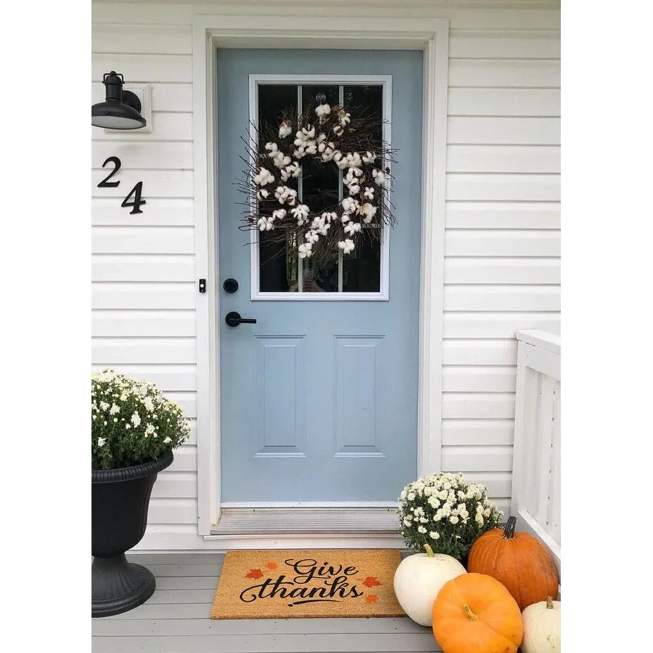 RugSmith Black Machine Tufted Give Thanks Doormat. 18 x 30 - 18 x 30