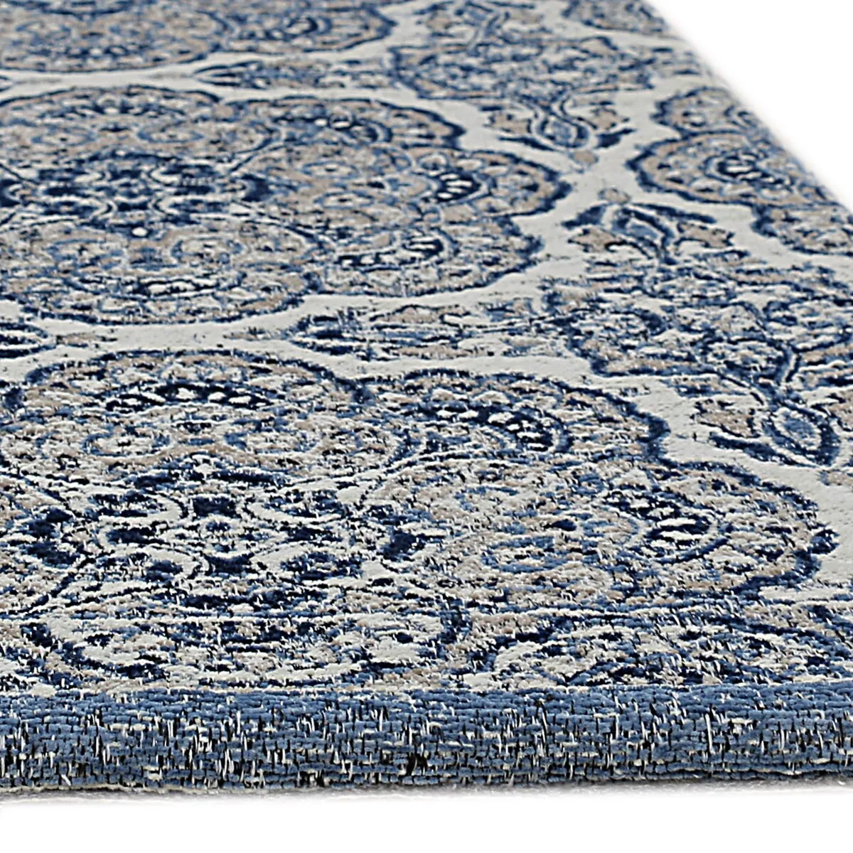 RugSmith Blue Medallion Anti-Fatigue Kitchen Mat. 20 x 36 - 20x36