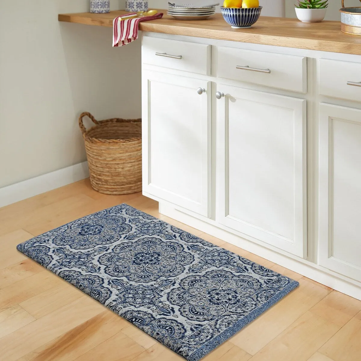 RugSmith Blue Medallion Anti-Fatigue Kitchen Mat. 20 x 36 - 20x36