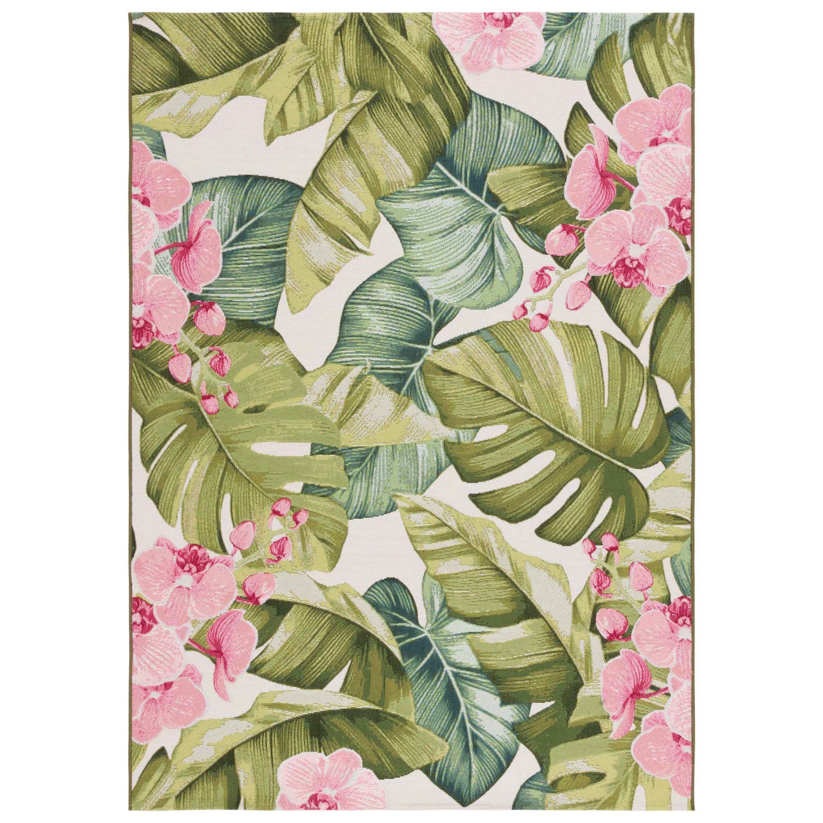 SAFAVIEH Barbados Betzy Tropical Indoor/Outdoor Waterproof Rug