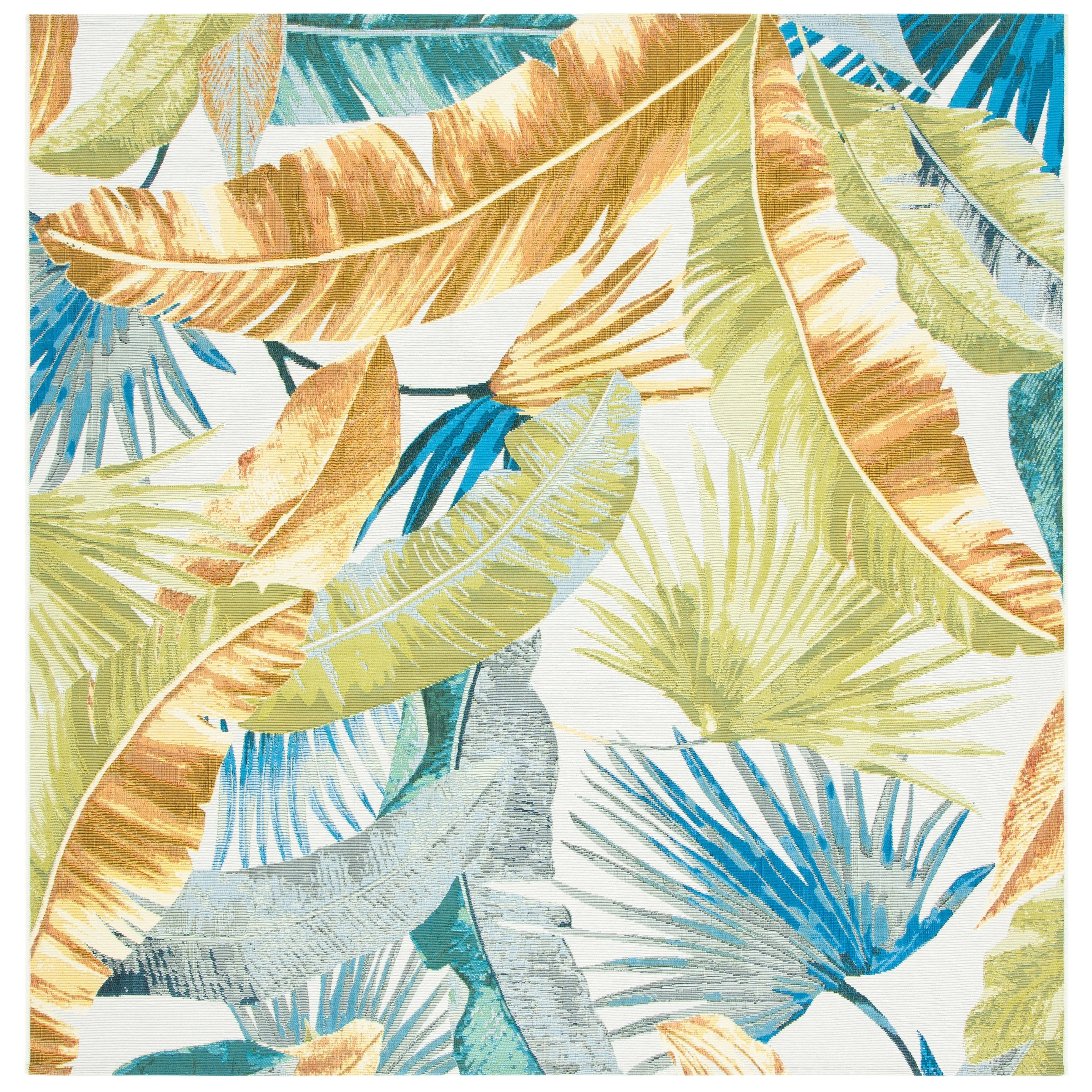 SAFAVIEH Barbados Ehrentrud Tropical Indoor/ Outdoor Waterproof Patio Backyard Rug