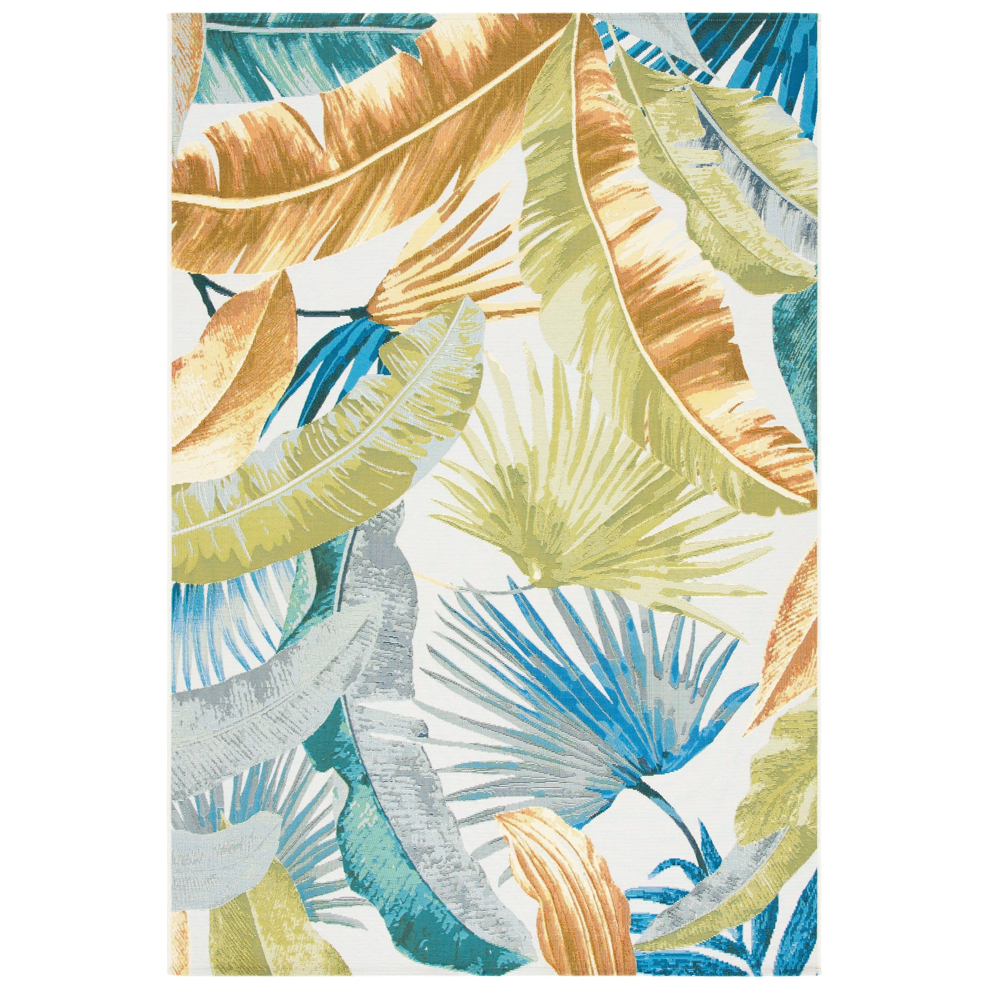 SAFAVIEH Barbados Ehrentrud Tropical Indoor/ Outdoor Waterproof Patio Backyard Rug