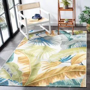 SAFAVIEH Barbados Ehrentrud Tropical Indoor/ Outdoor Waterproof Patio Backyard Rug