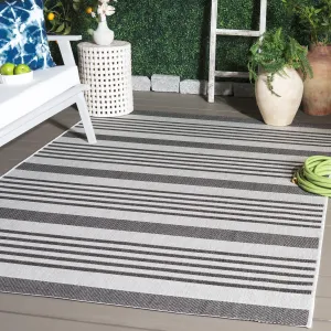 SAFAVIEH Beach House Sebiha Indoor/ Outdoor Waterproof Patio Backyard Rug - Light Grey/Charcoal - 5'3 x 7'6