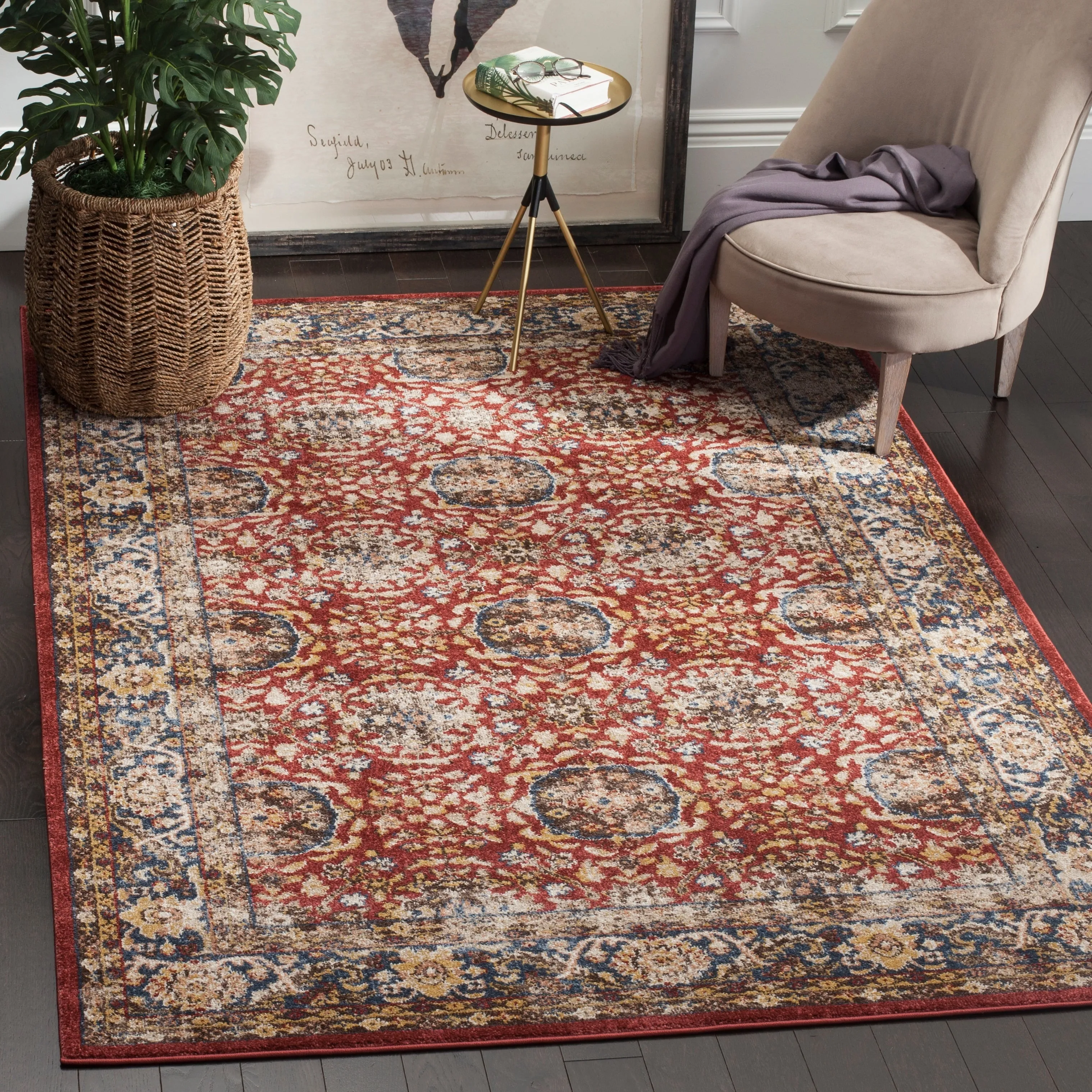 SAFAVIEH Bijar Ilsa Traditional Oriental Distressed Rug