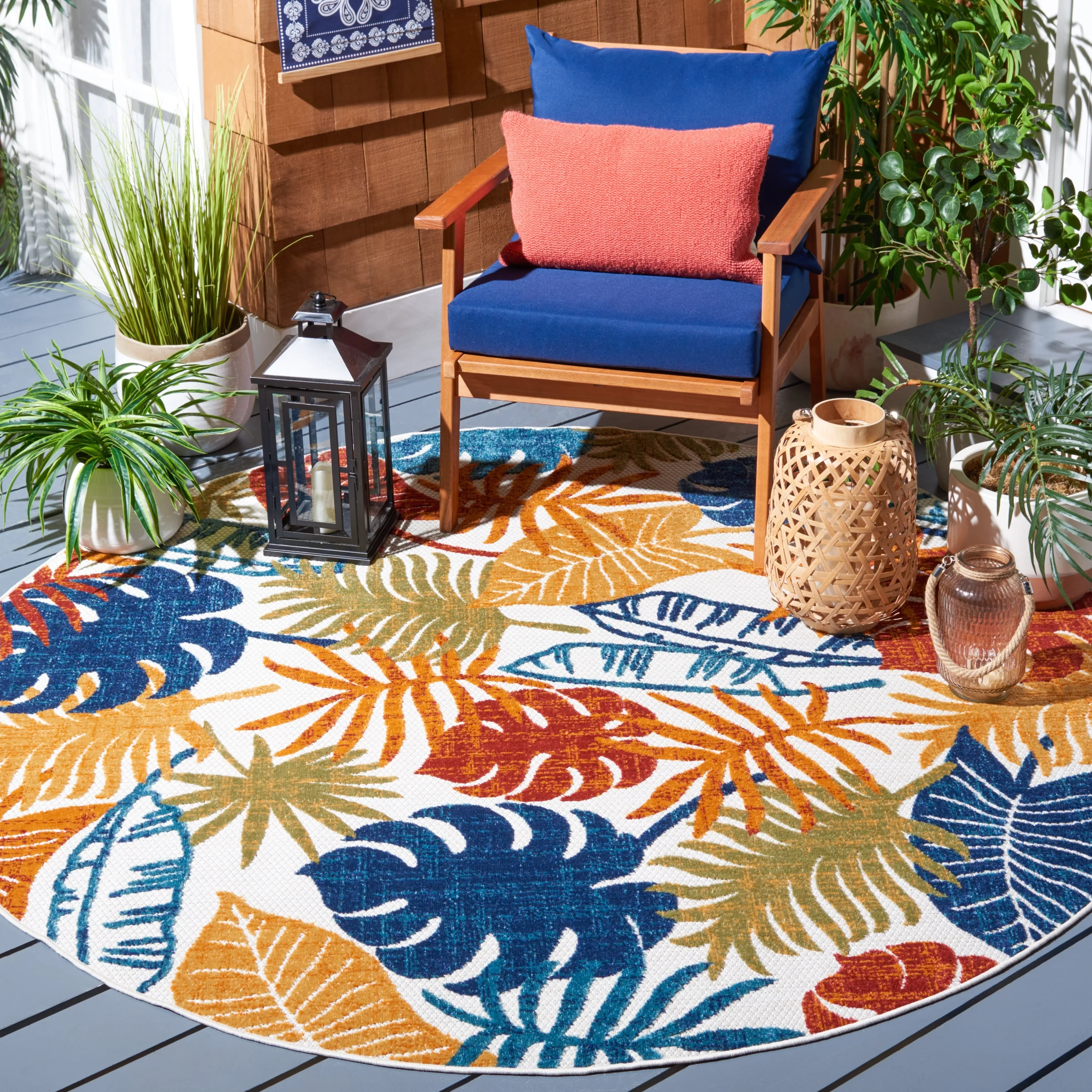 SAFAVIEH Cabana Arik Indoor/ Outdoor Waterproof Patio Floral Rug