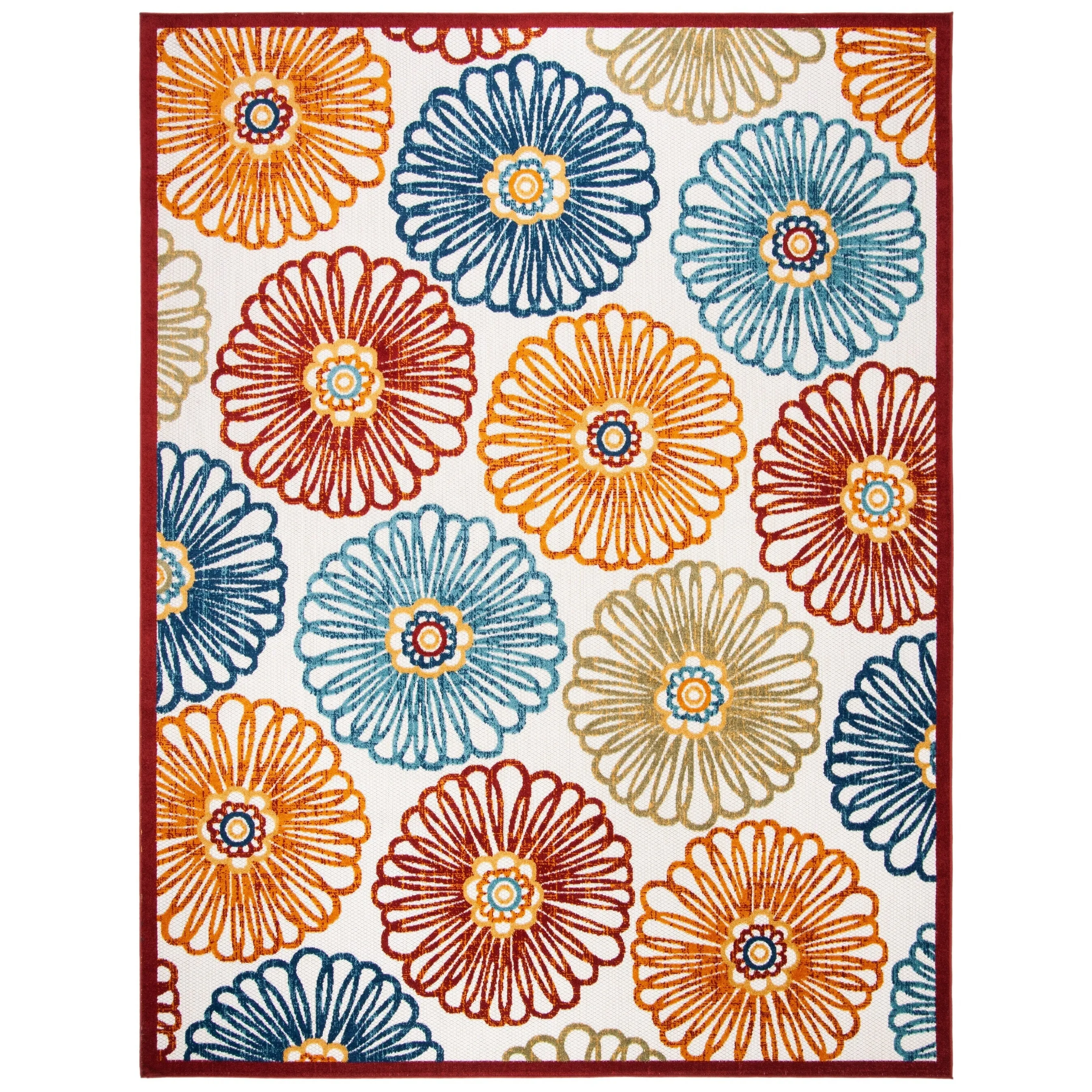 SAFAVIEH Cabana Rajni Indoor/ Outdoor Waterproof Patio Floral Rug