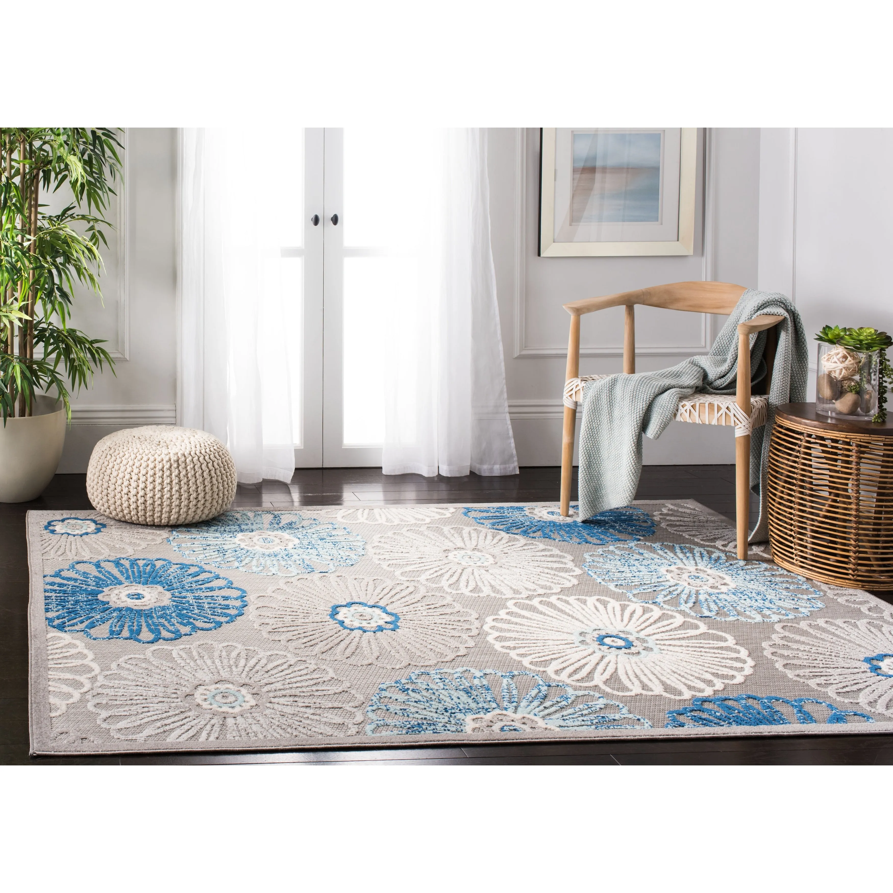 SAFAVIEH Cabana Rajni Indoor/ Outdoor Waterproof Patio Floral Rug