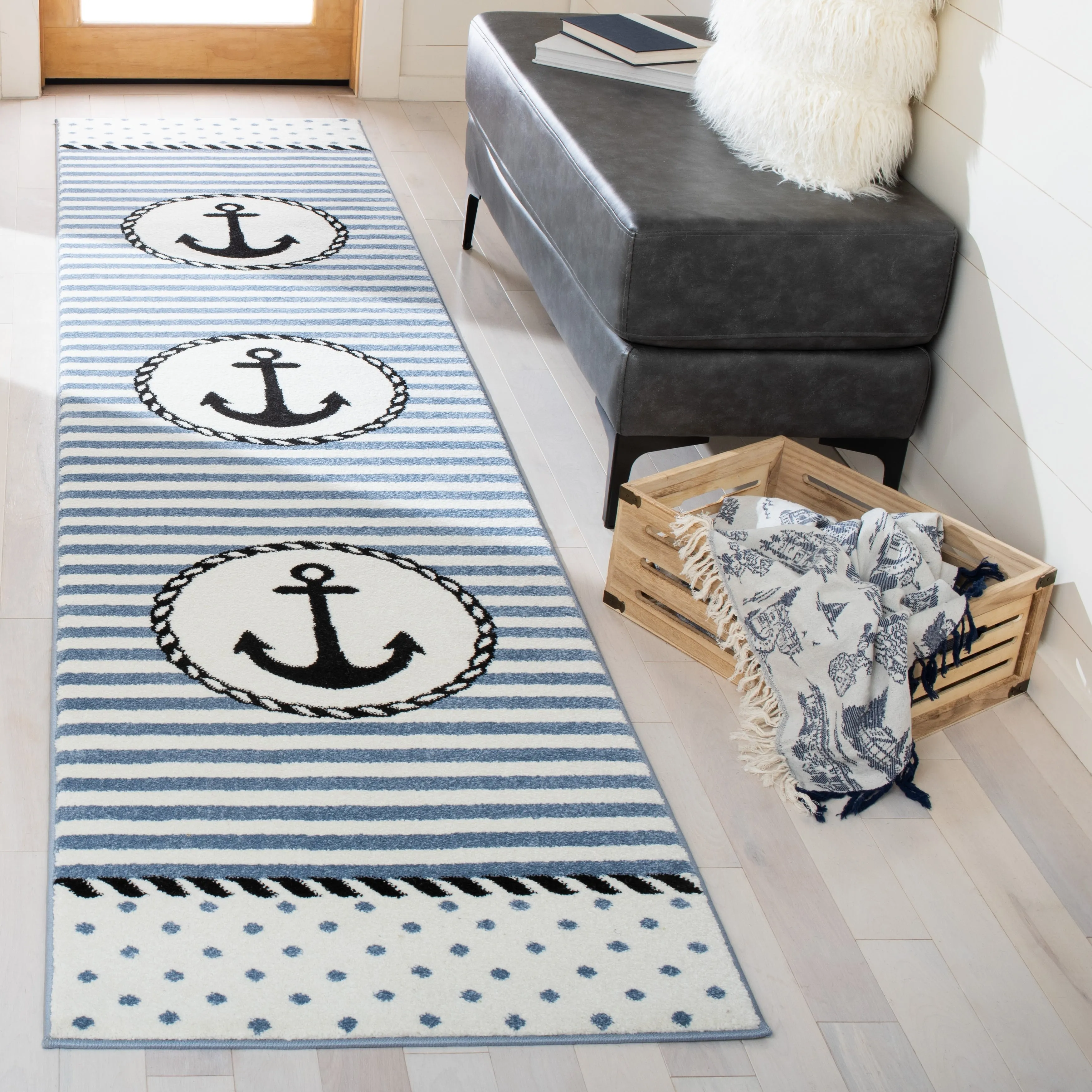 SAFAVIEH Carousel Kids Sybill Nautical Anchor Rug