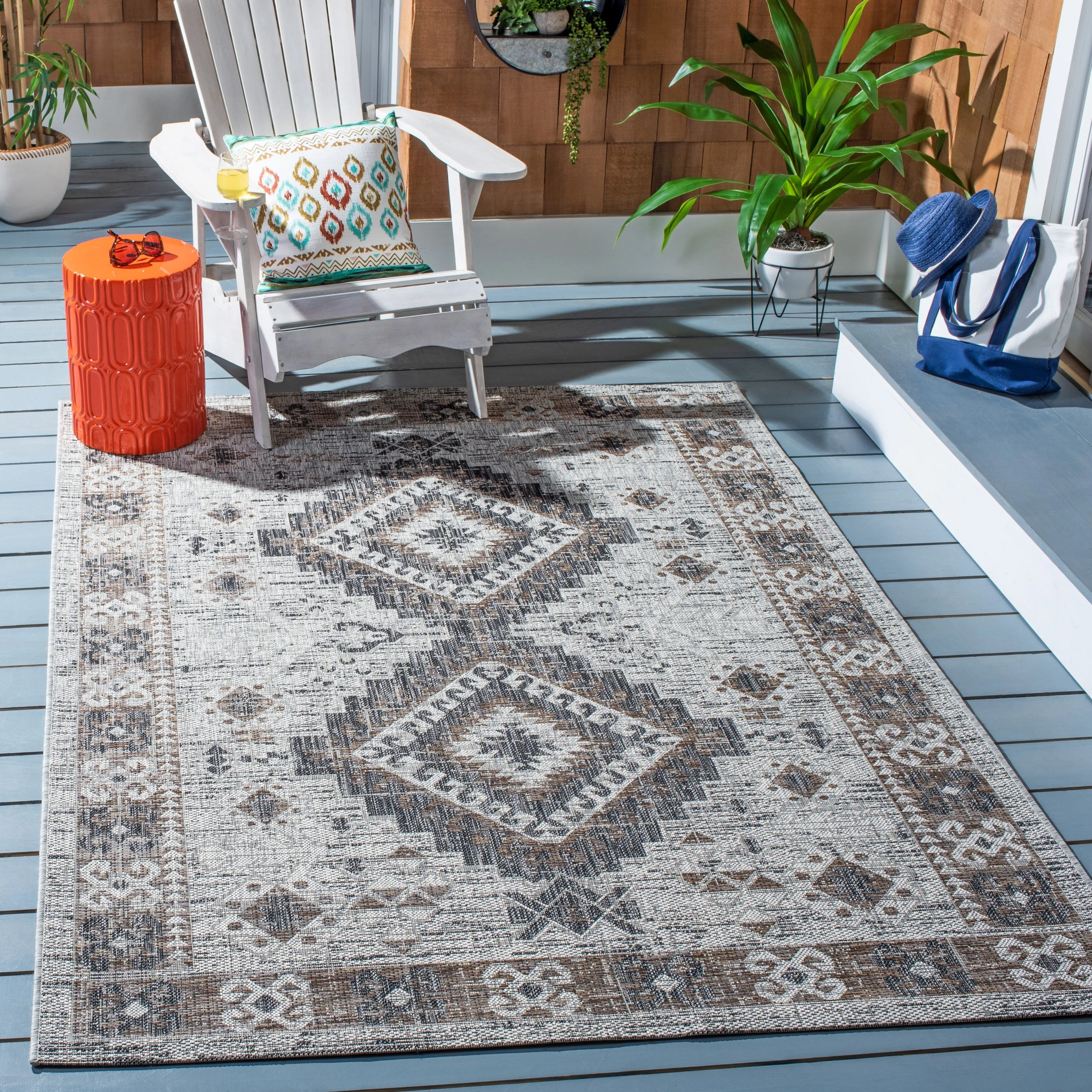 SAFAVIEH Courtyard Adrielle Outdoor Waterproof Patio Backyard Rug