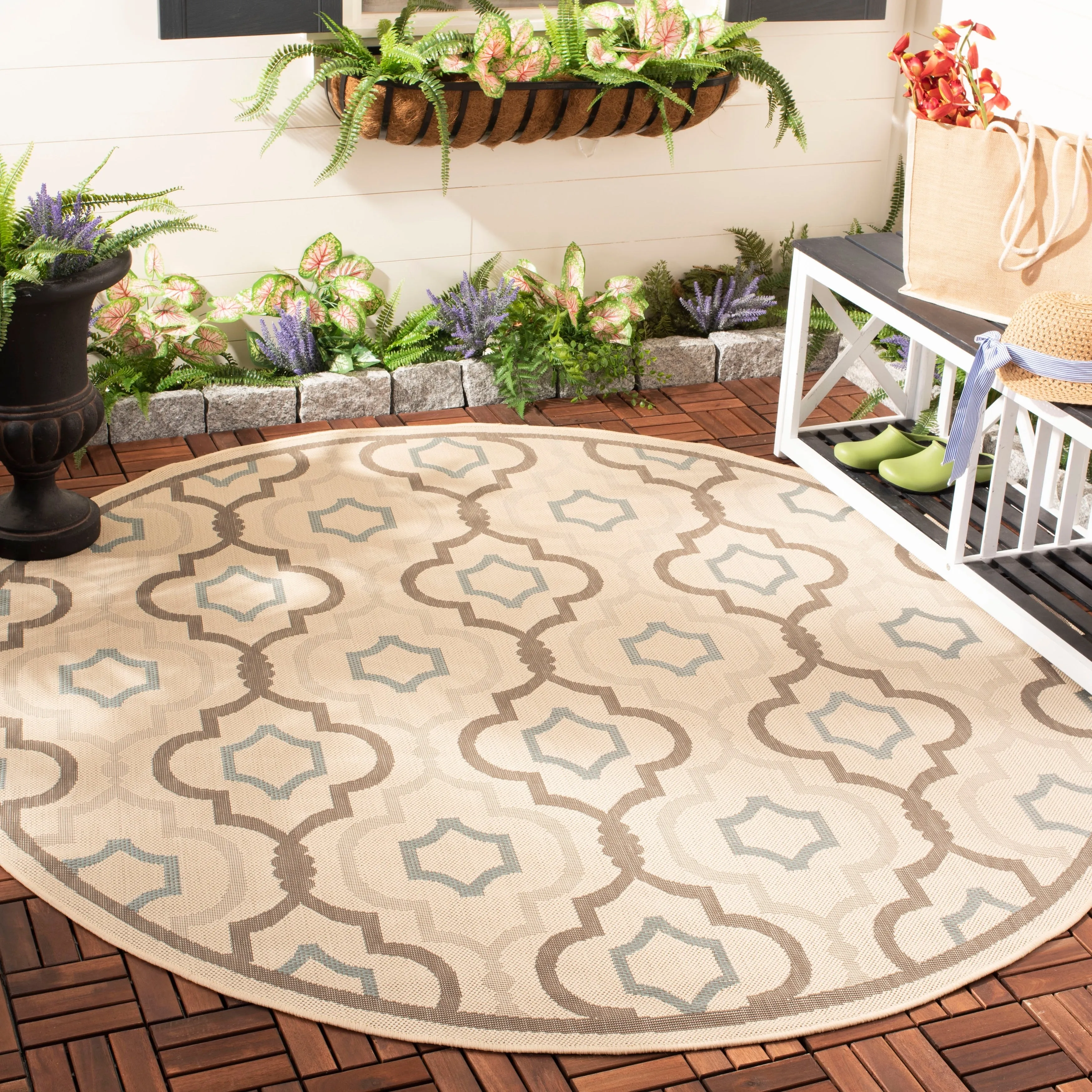 SAFAVIEH Courtyard Annmarie Indoor/ Outdoor Waterproof Patio Backyard Rug