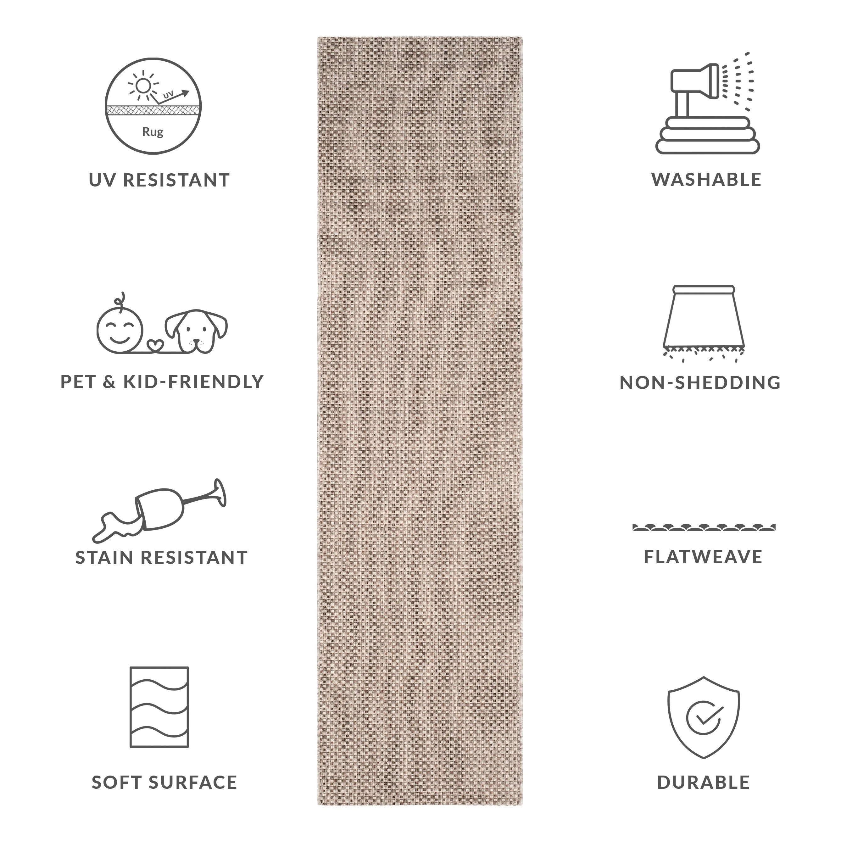 SAFAVIEH Courtyard Begajeta Indoor/Outdoor Waterproof Patio Backyard Rug.
