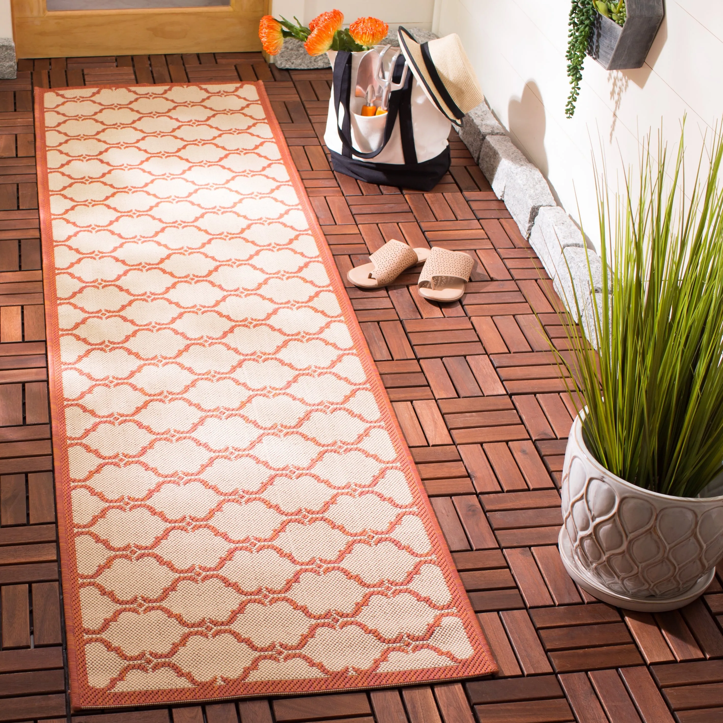 SAFAVIEH Courtyard Charleen Indoor/ Outdoor Waterproof Patio Backyard Rug