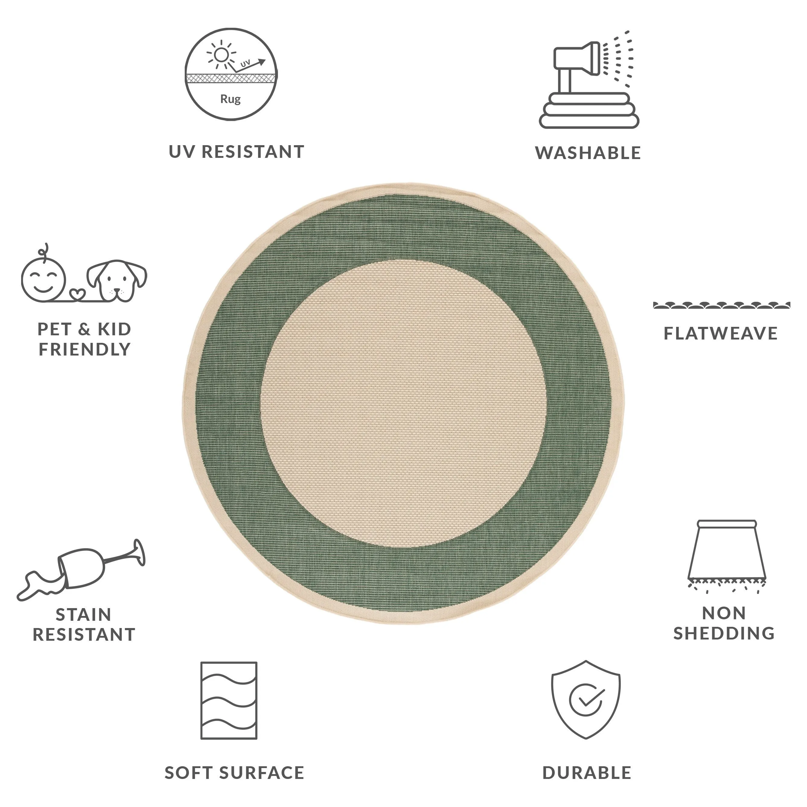 SAFAVIEH Courtyard Gwenneth Indoor/Outdoor Waterproof Patio Backyard Rug