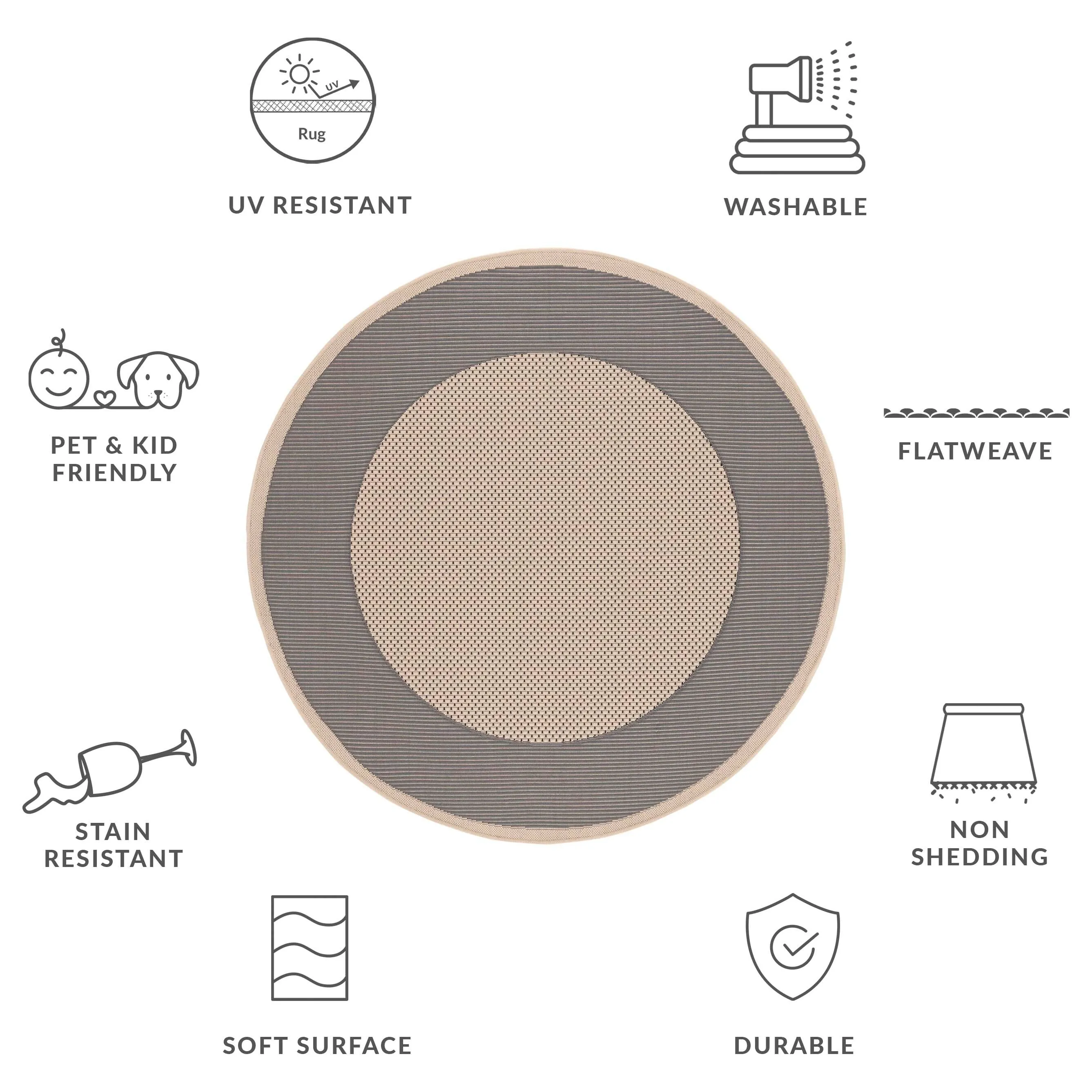 SAFAVIEH Courtyard Gwenneth Indoor/Outdoor Waterproof Patio Backyard Rug