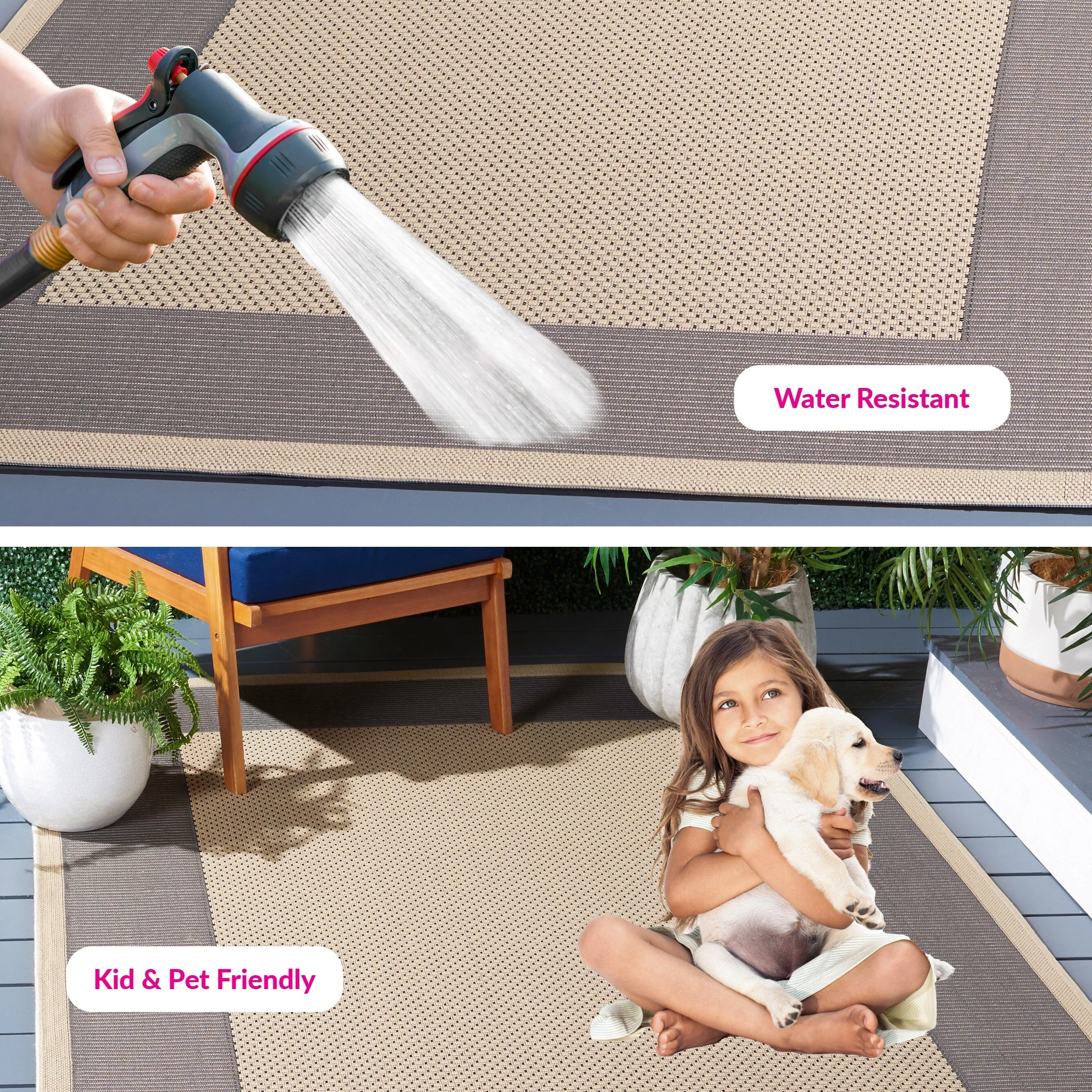 SAFAVIEH Courtyard Gwenneth Indoor/Outdoor Waterproof Patio Backyard Rug