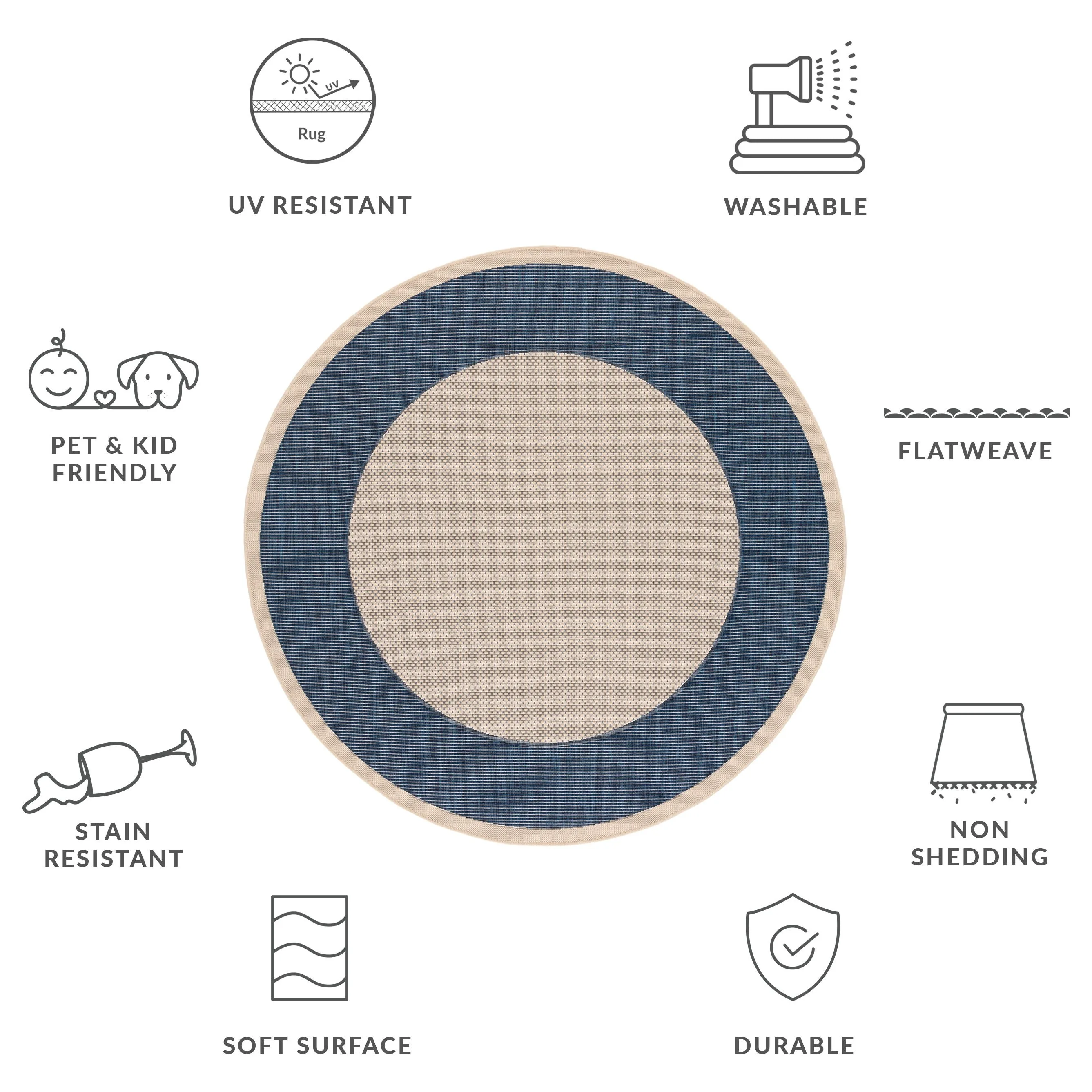 SAFAVIEH Courtyard Gwenneth Indoor/Outdoor Waterproof Patio Backyard Rug