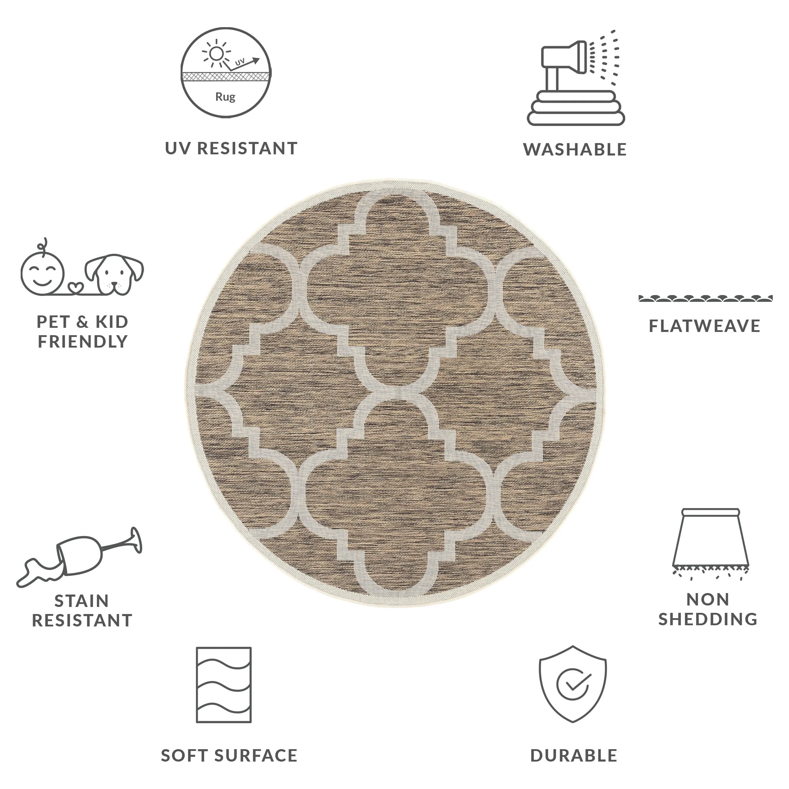 SAFAVIEH Courtyard Hafiza Indoor/ Outdoor Waterproof Patio Backyard Rug