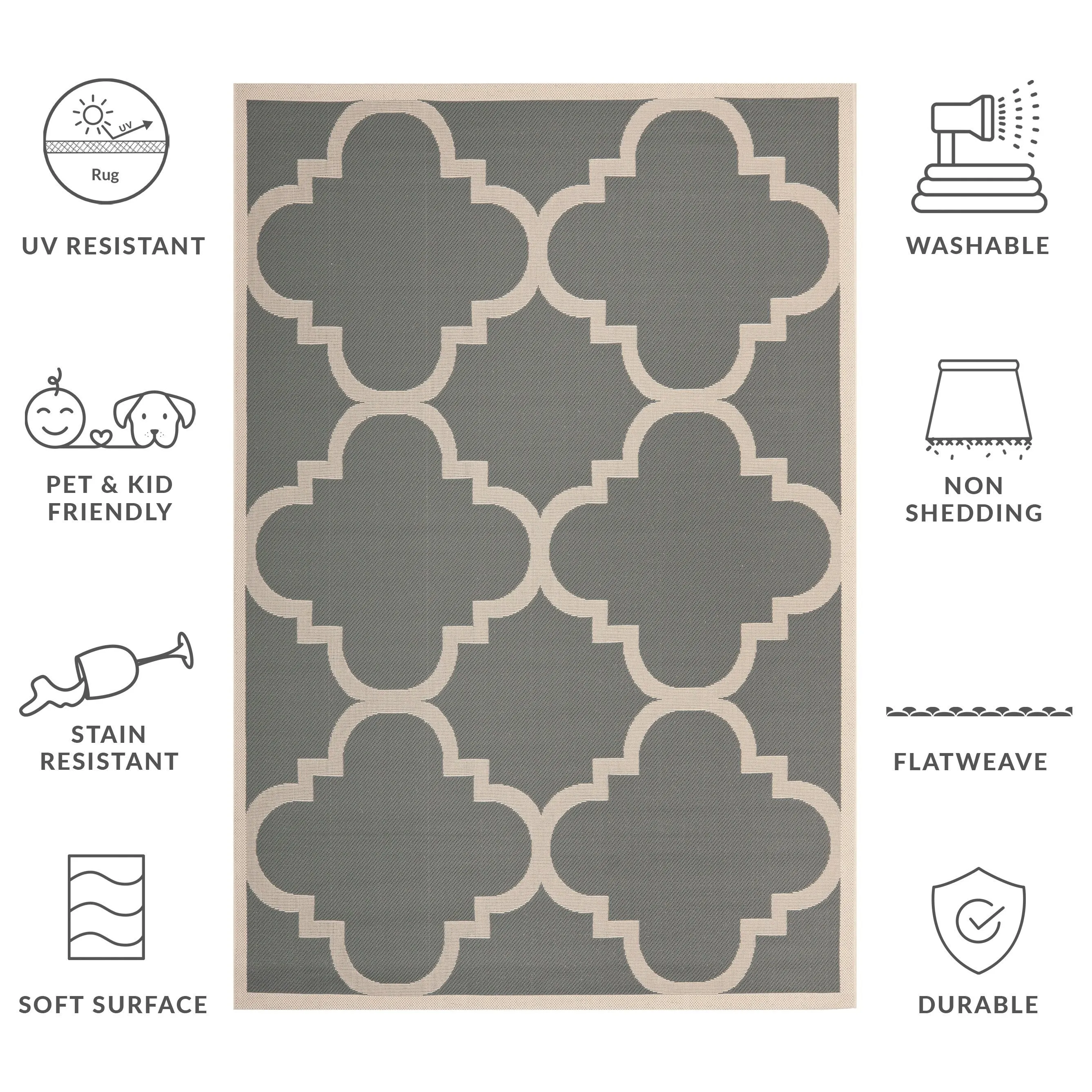 SAFAVIEH Courtyard Hafiza Indoor/ Outdoor Waterproof Patio Backyard Rug