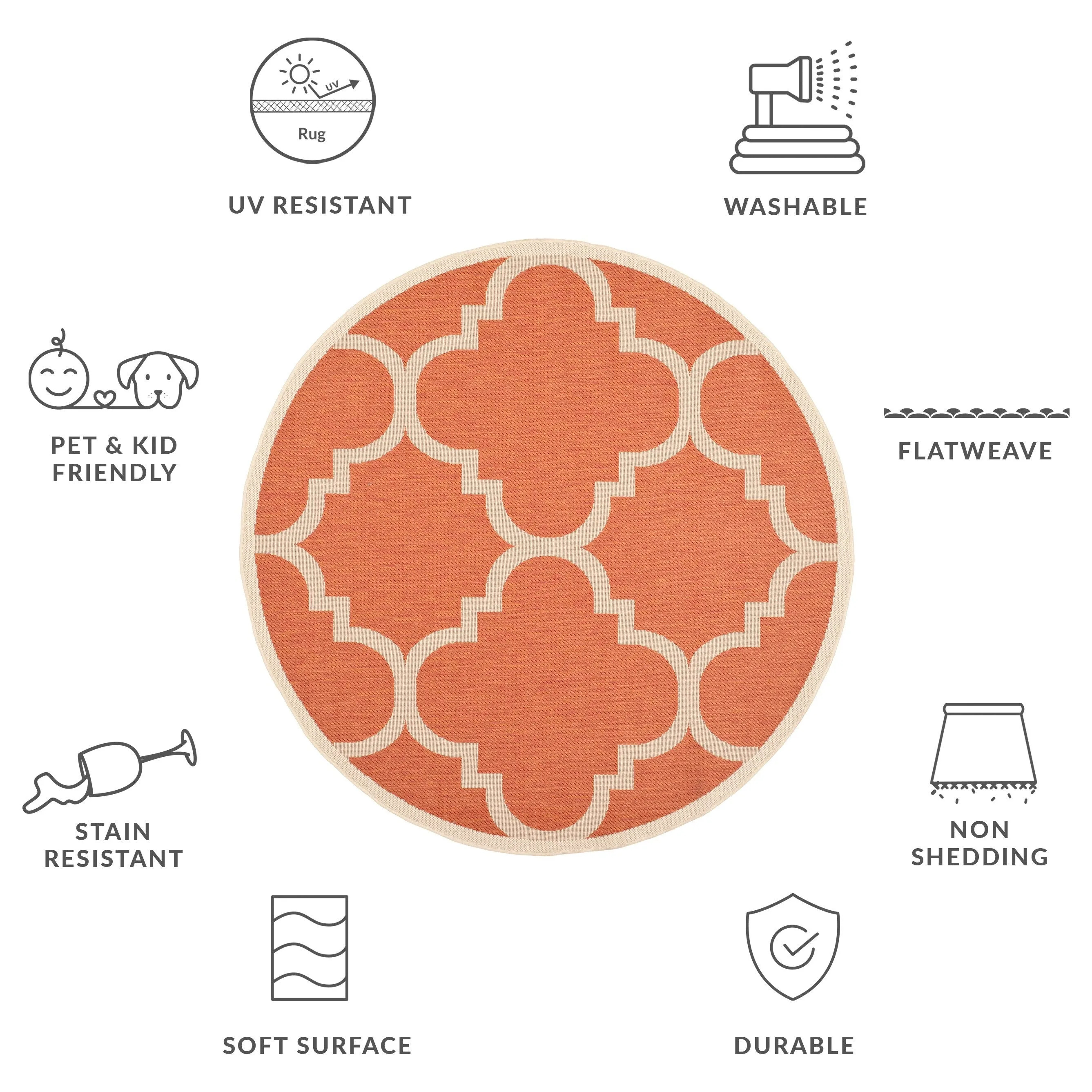 SAFAVIEH Courtyard Hafiza Indoor/ Outdoor Waterproof Patio Backyard Rug
