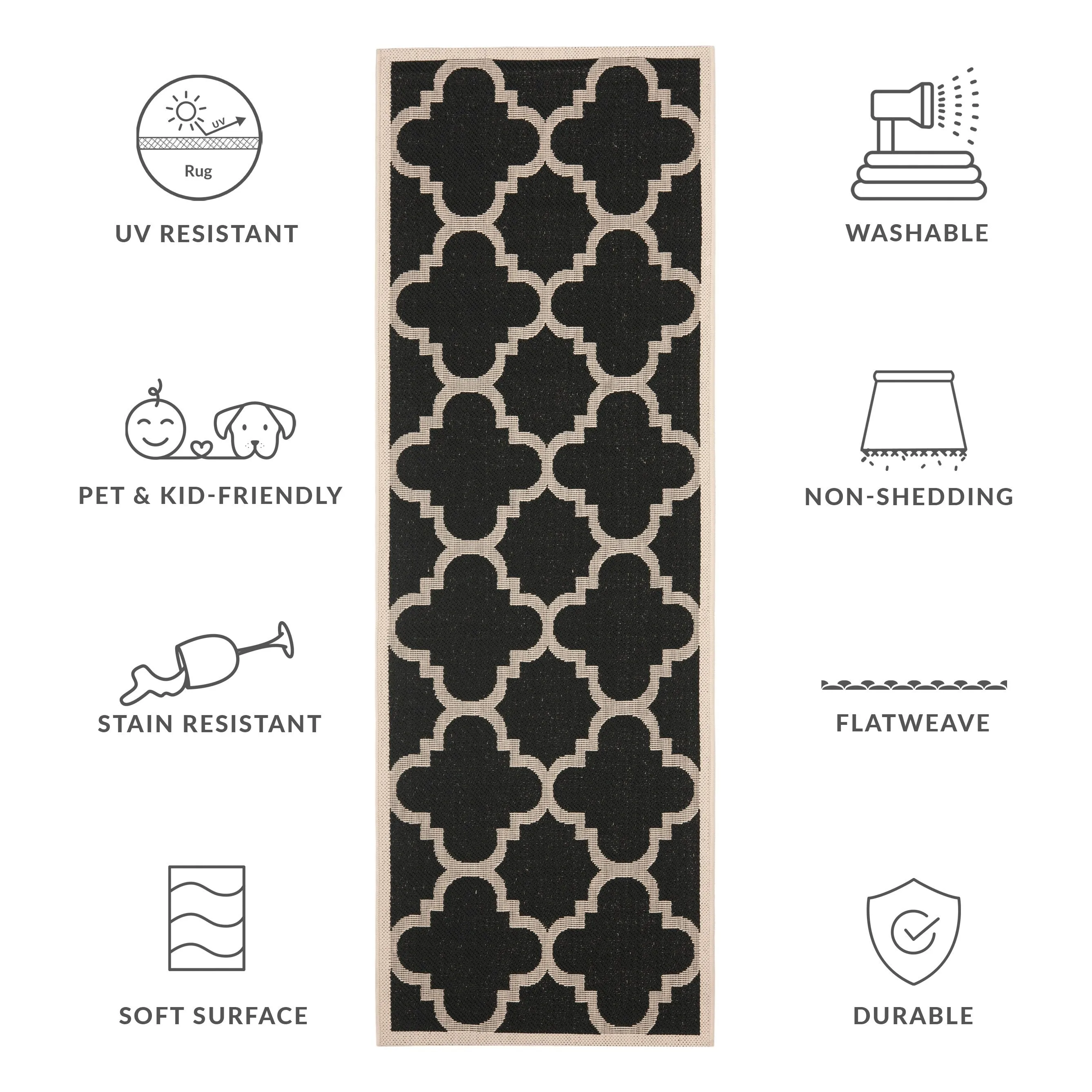 SAFAVIEH Courtyard Hafiza Indoor/ Outdoor Waterproof Patio Backyard Rug