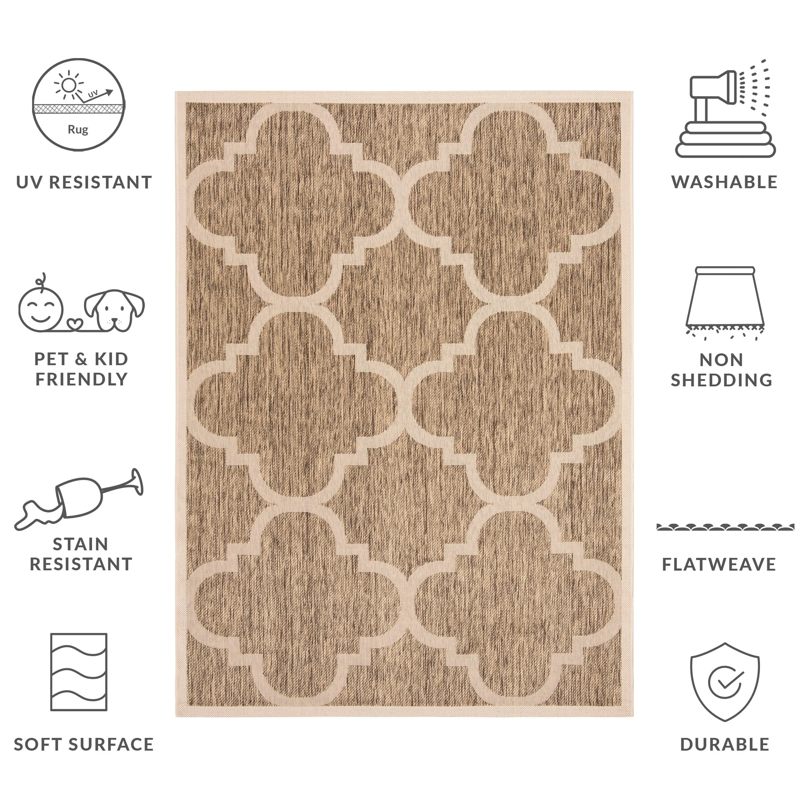 SAFAVIEH Courtyard Hafiza Indoor/ Outdoor Waterproof Patio Backyard Rug