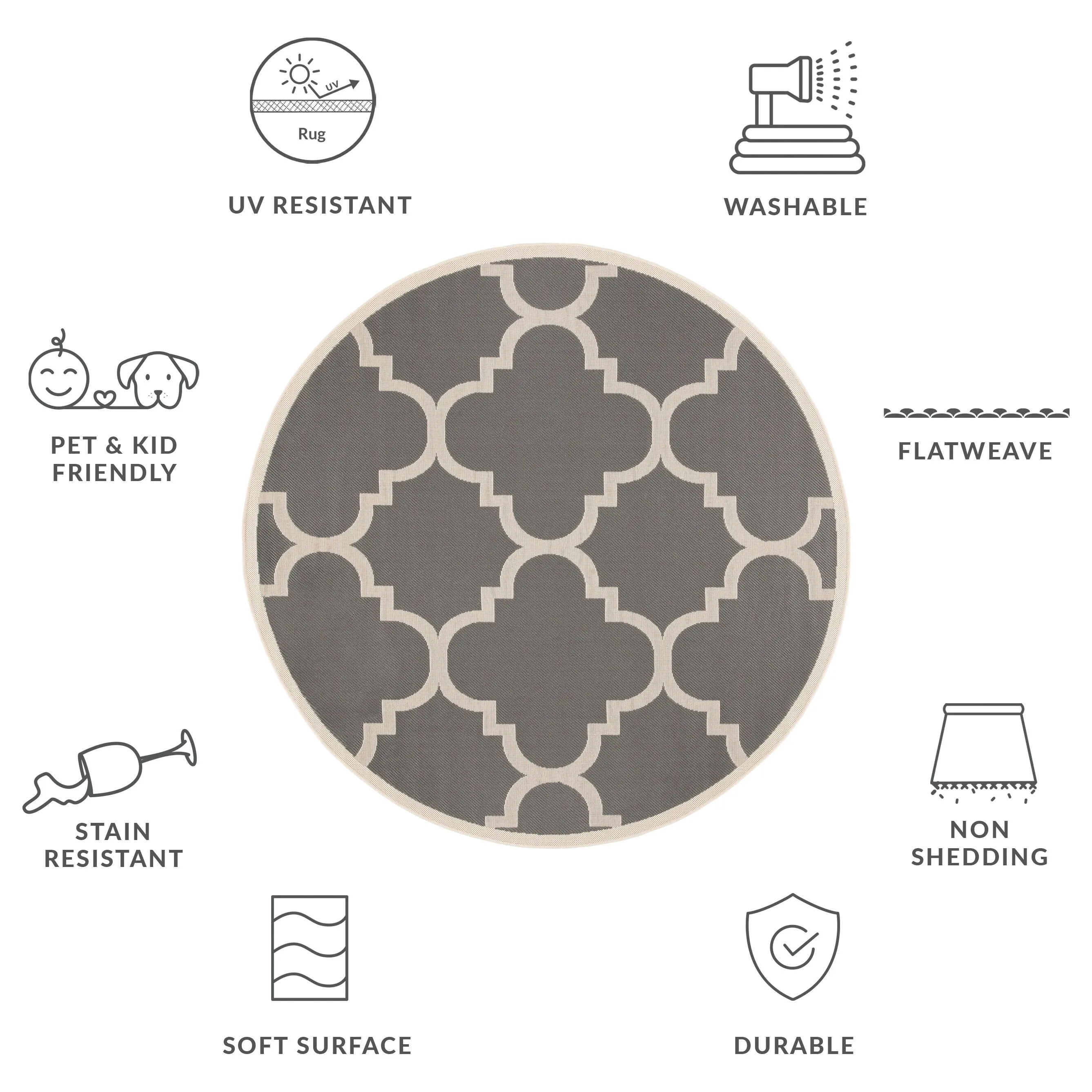 SAFAVIEH Courtyard Hafiza Indoor/ Outdoor Waterproof Patio Backyard Rug