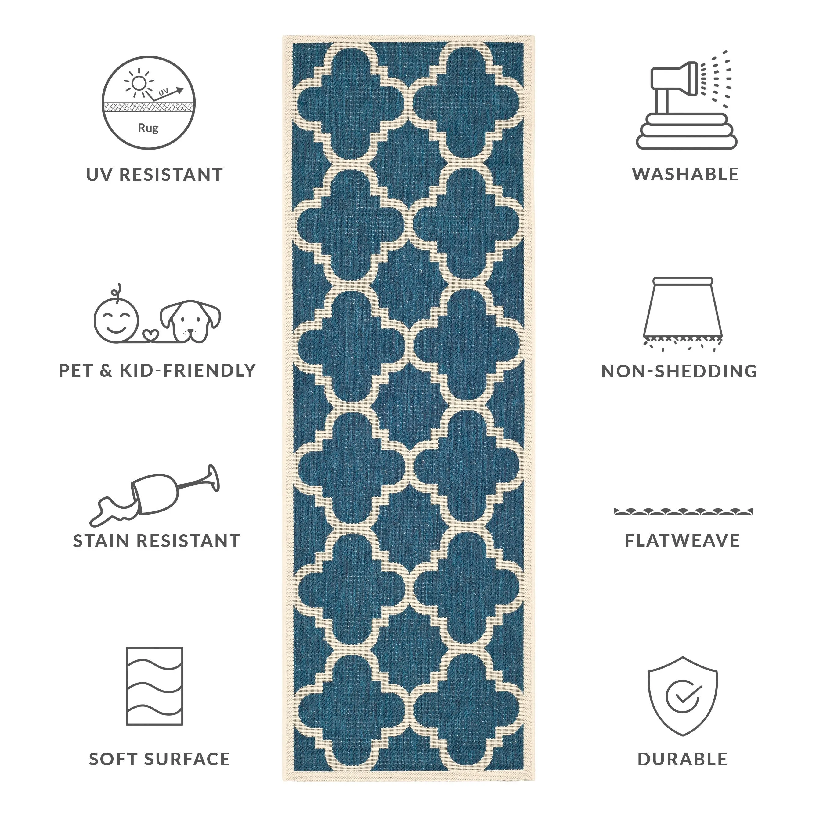 SAFAVIEH Courtyard Hafiza Indoor/ Outdoor Waterproof Patio Backyard Rug