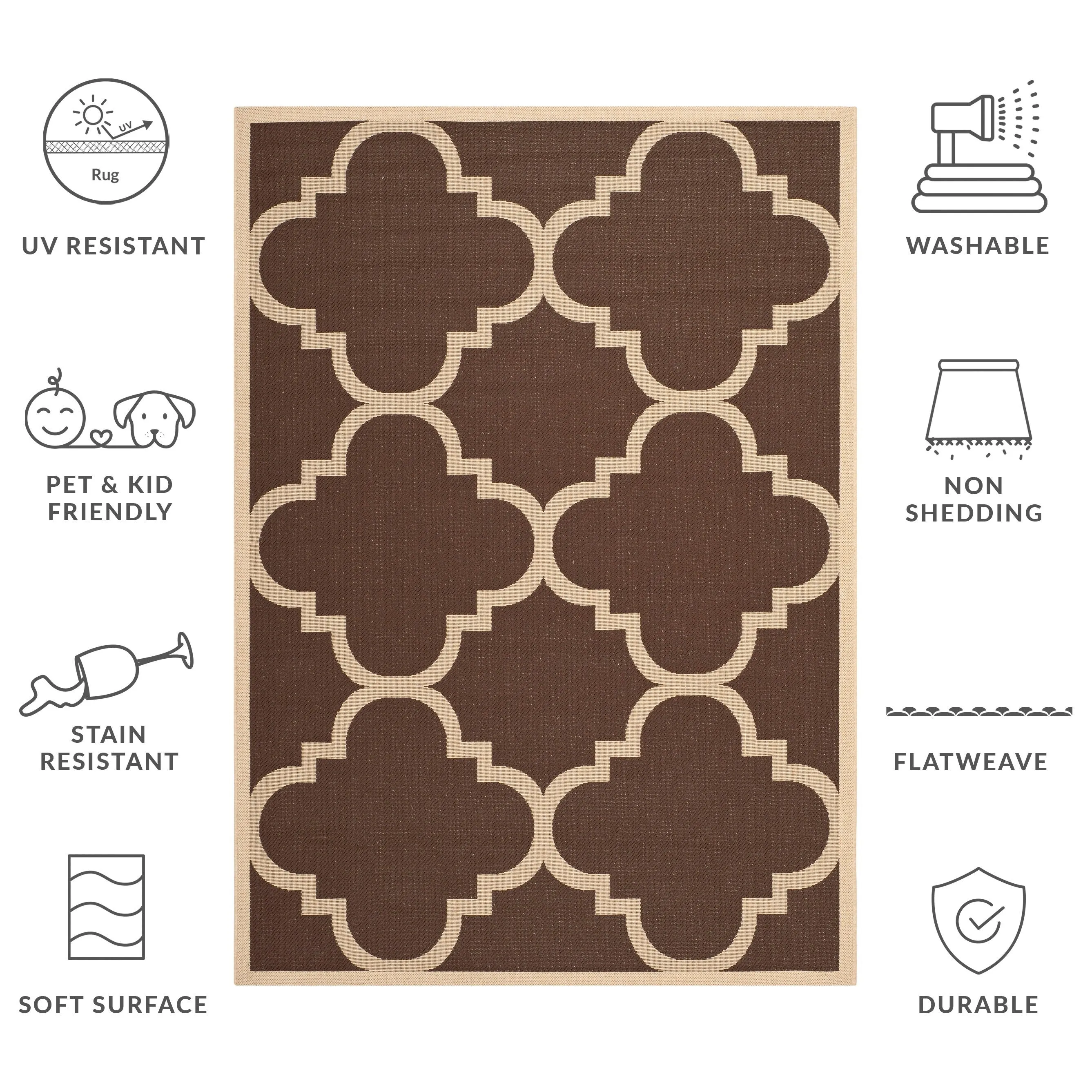 SAFAVIEH Courtyard Hafiza Indoor/ Outdoor Waterproof Patio Backyard Rug