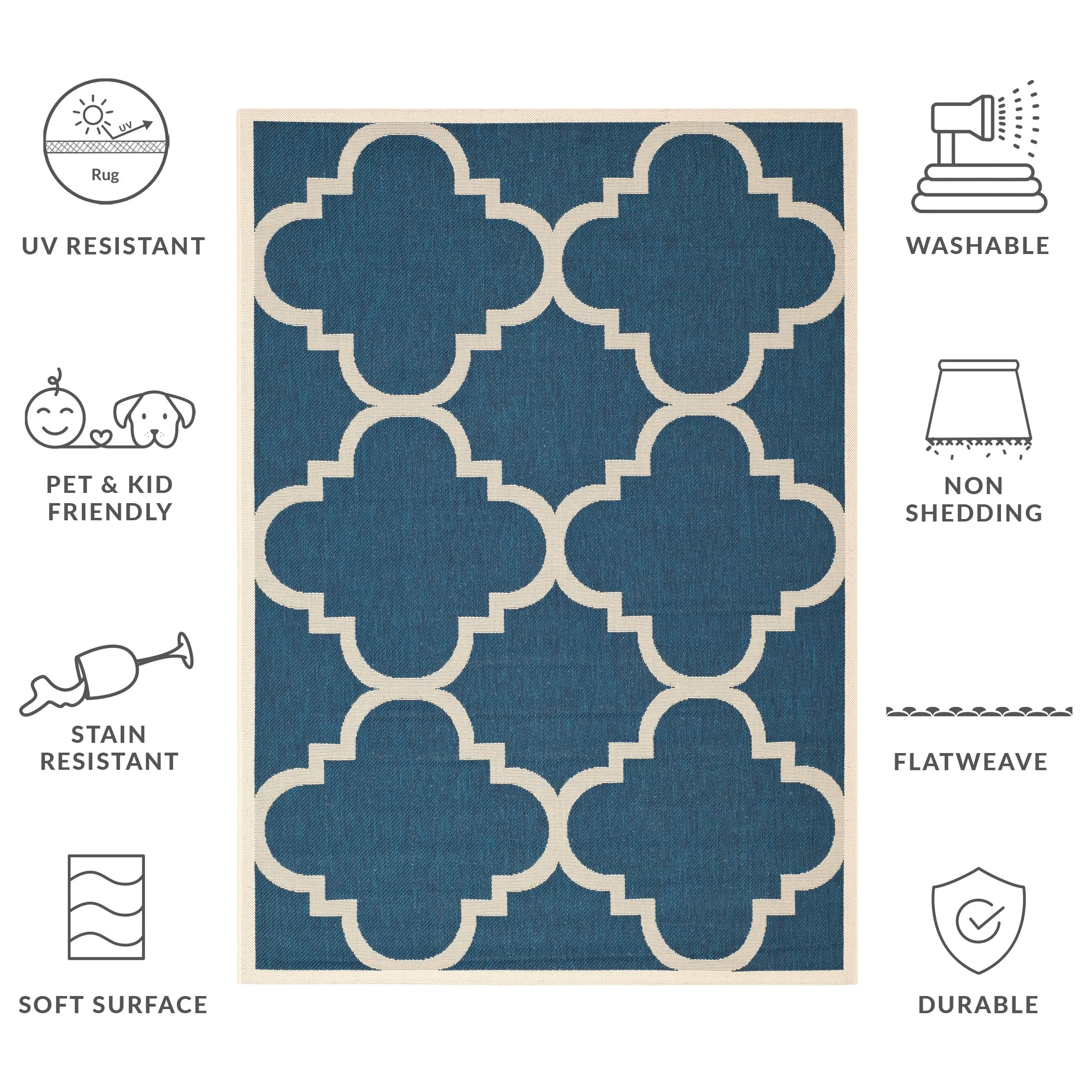 SAFAVIEH Courtyard Hafiza Indoor/ Outdoor Waterproof Patio Backyard Rug