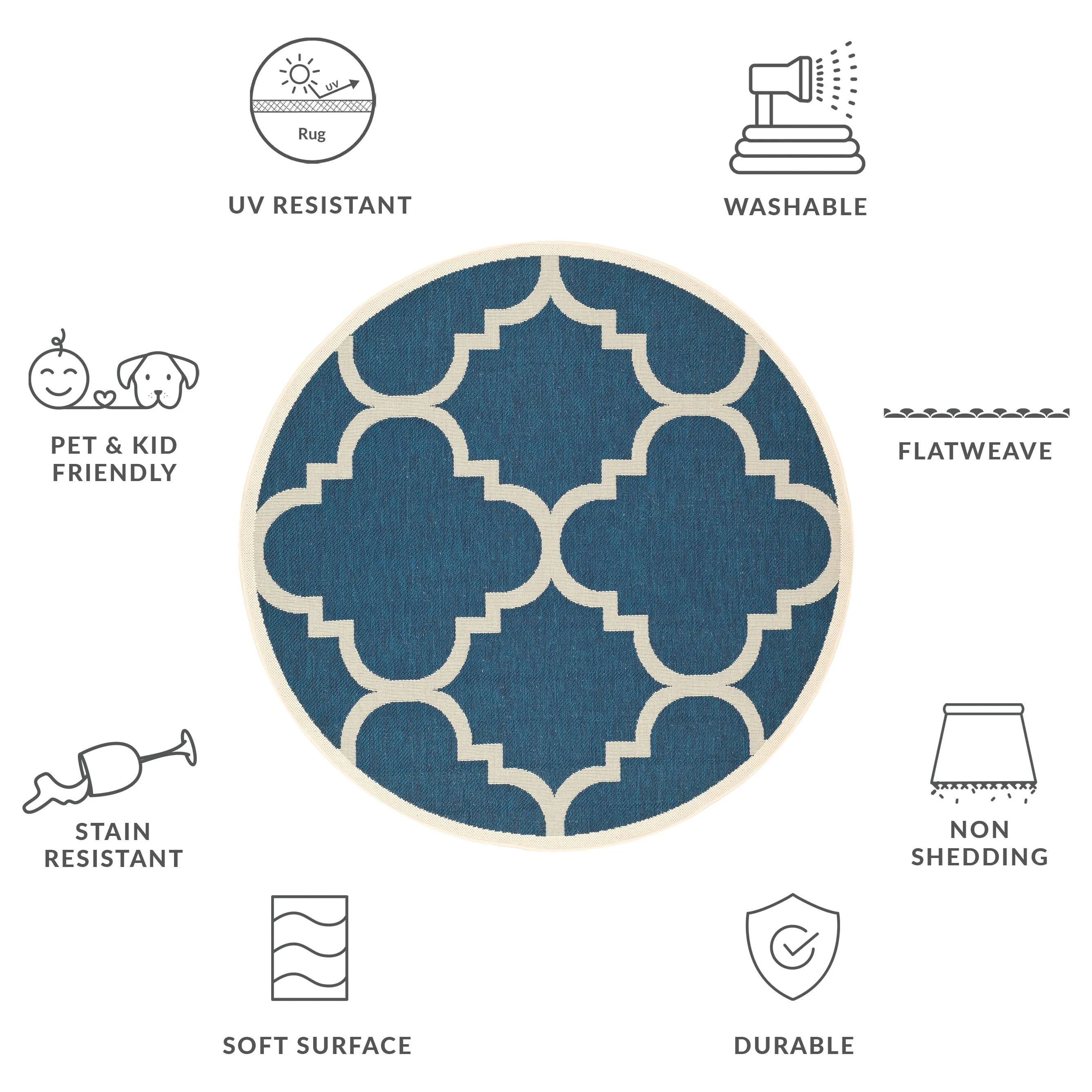 SAFAVIEH Courtyard Hafiza Indoor/ Outdoor Waterproof Patio Backyard Rug