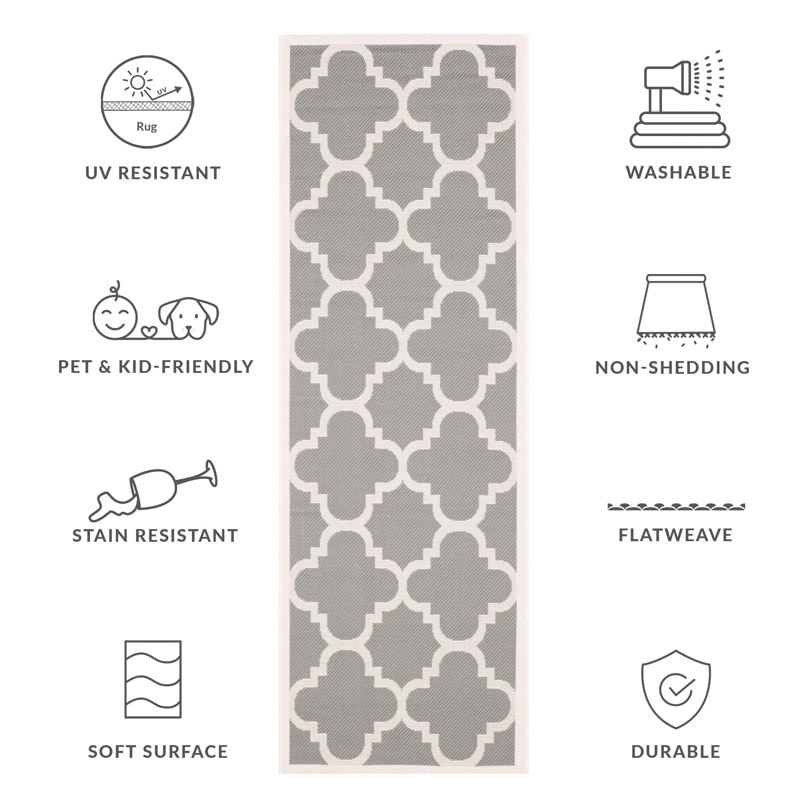 SAFAVIEH Courtyard Hafiza Indoor/ Outdoor Waterproof Patio Backyard Rug