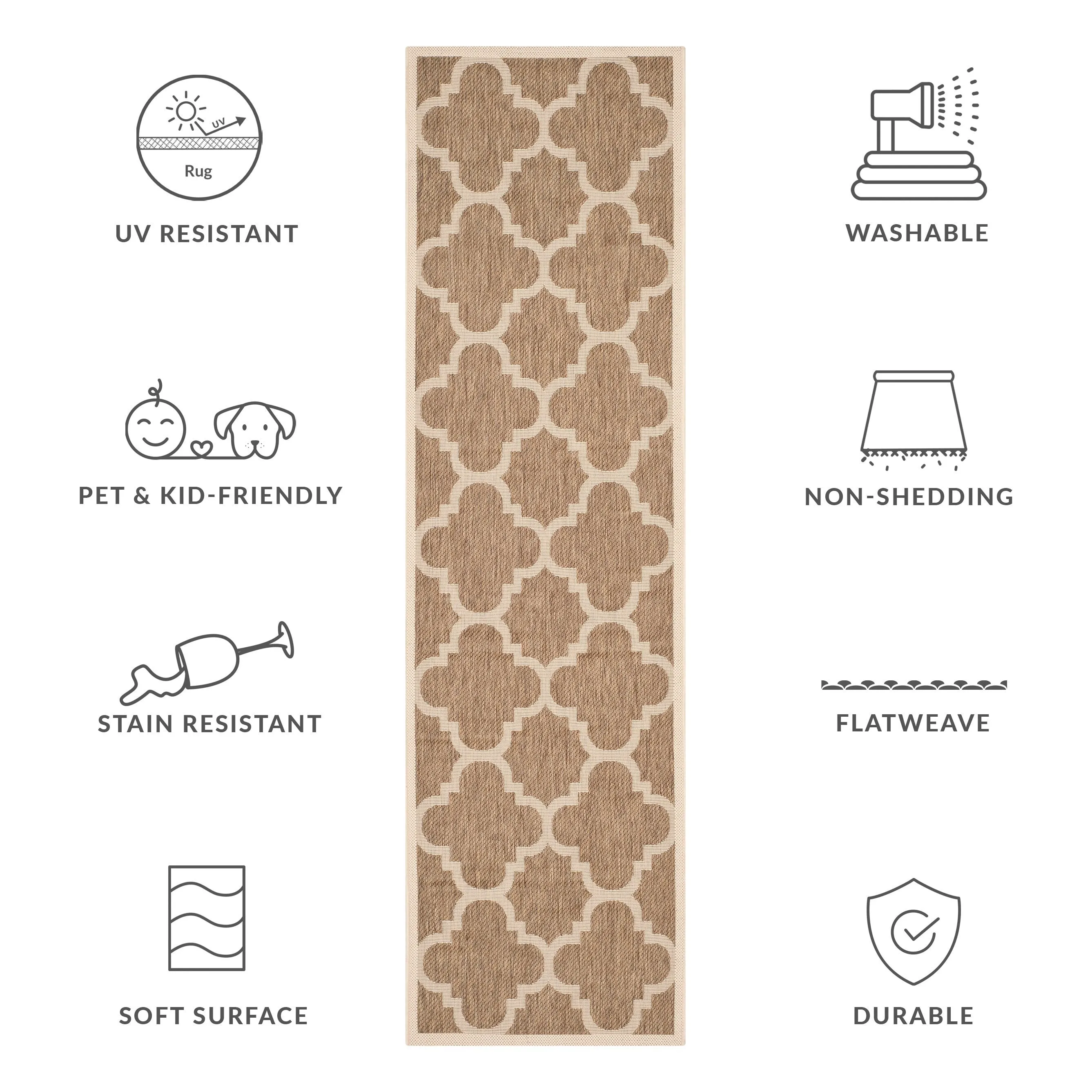 SAFAVIEH Courtyard Hafiza Indoor/ Outdoor Waterproof Patio Backyard Rug