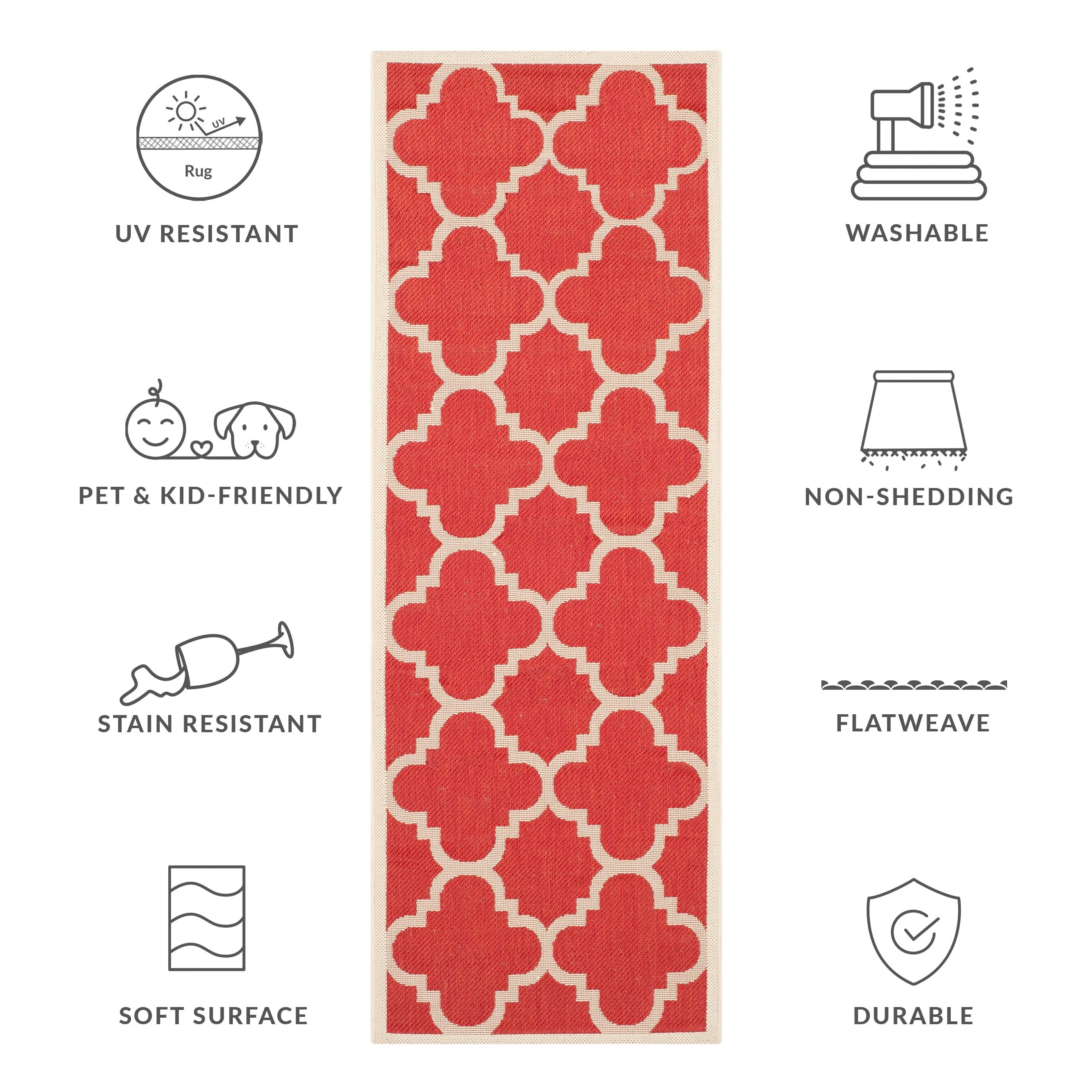 SAFAVIEH Courtyard Hafiza Indoor/ Outdoor Waterproof Patio Backyard Rug
