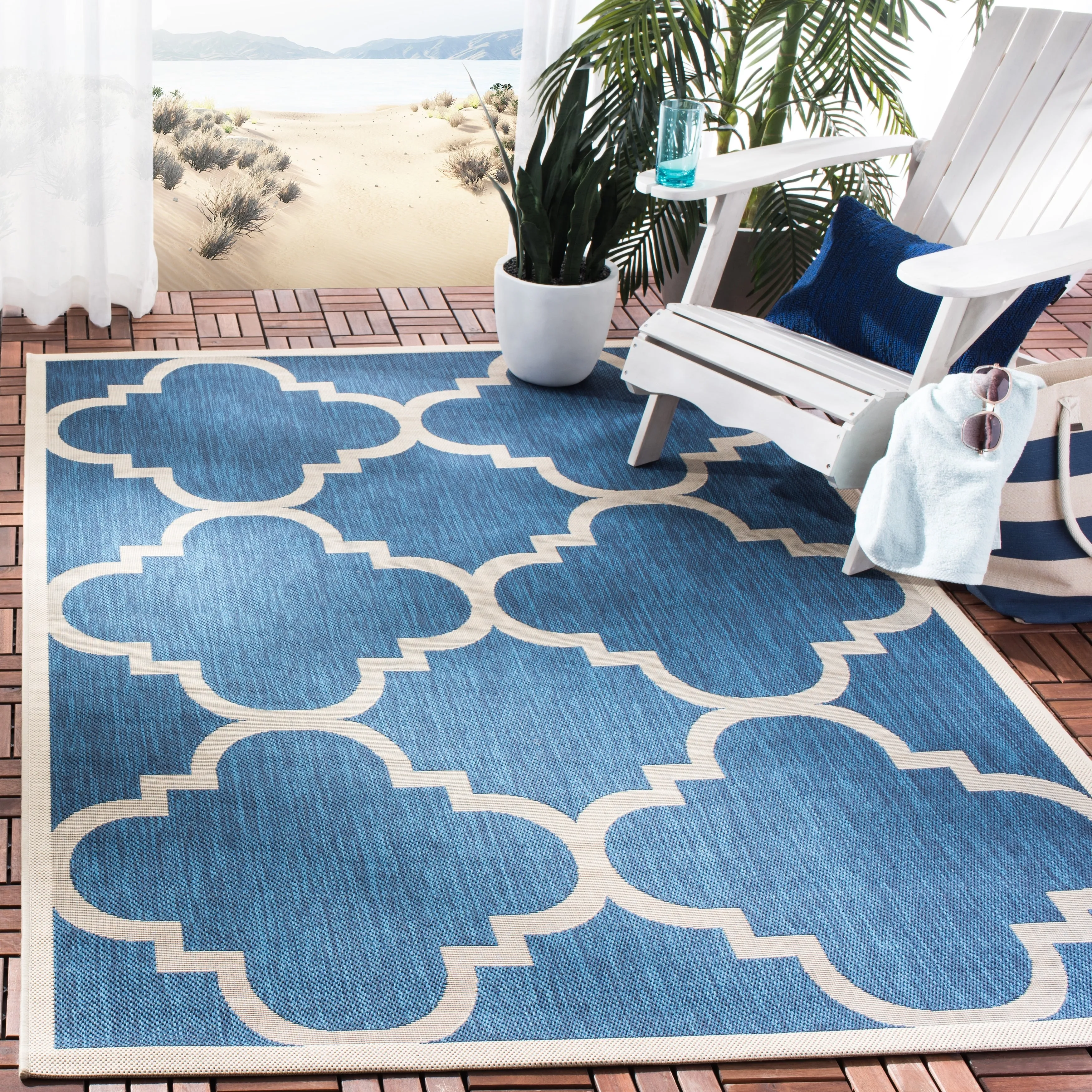 SAFAVIEH Courtyard Hafiza Indoor/ Outdoor Waterproof Patio Backyard Rug