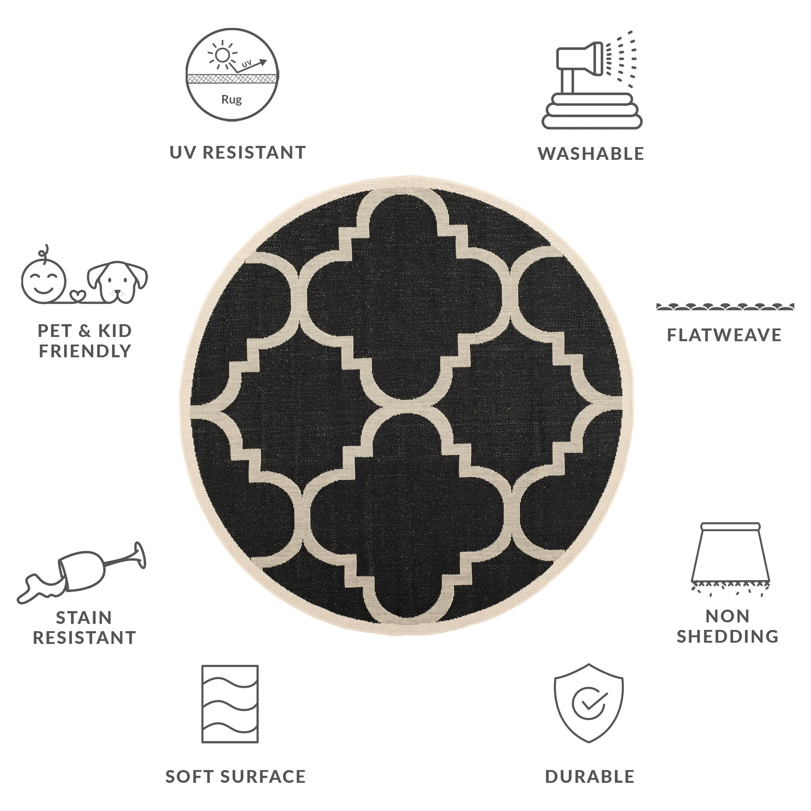 SAFAVIEH Courtyard Hafiza Indoor/ Outdoor Waterproof Patio Backyard Rug