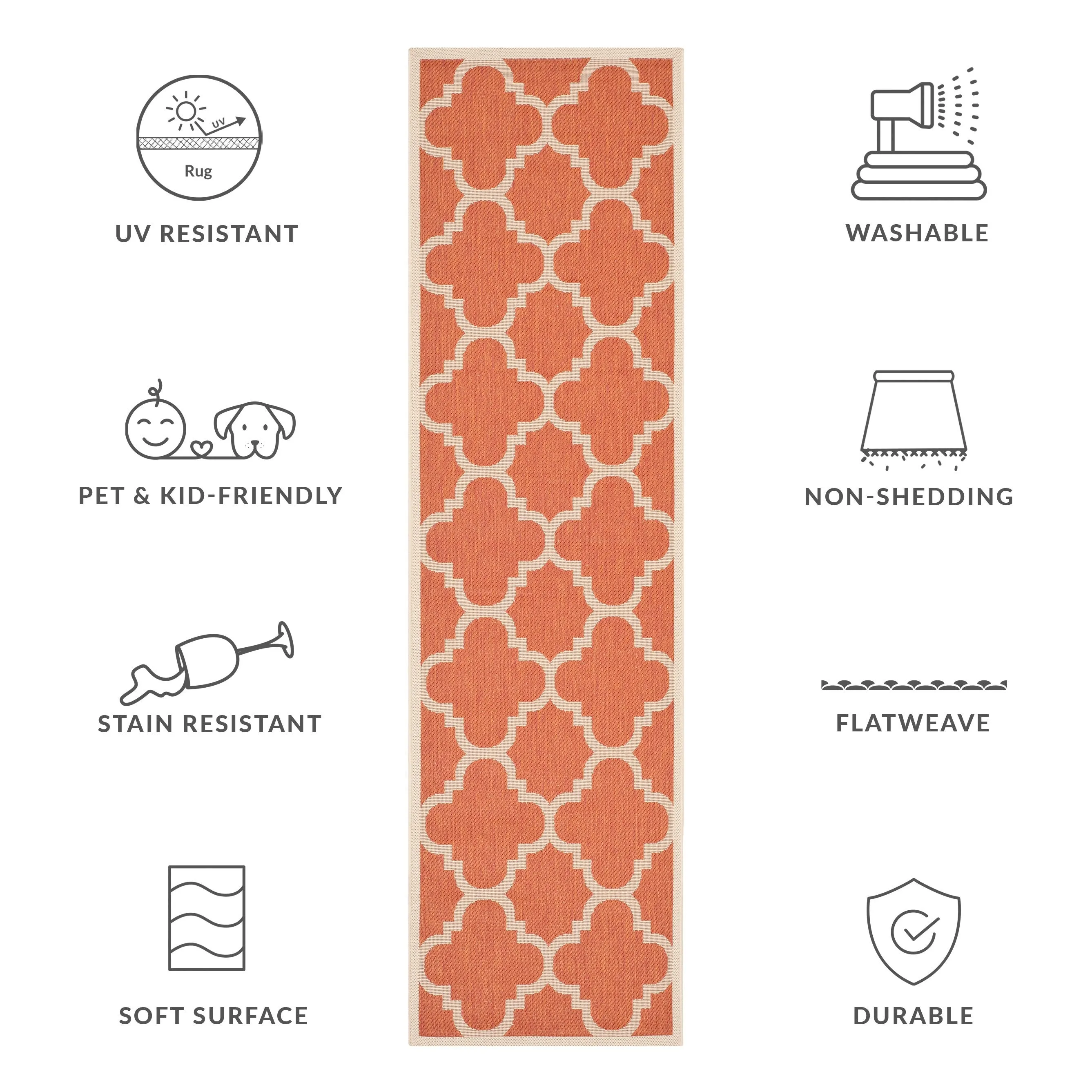 SAFAVIEH Courtyard Hafiza Indoor/ Outdoor Waterproof Patio Backyard Rug
