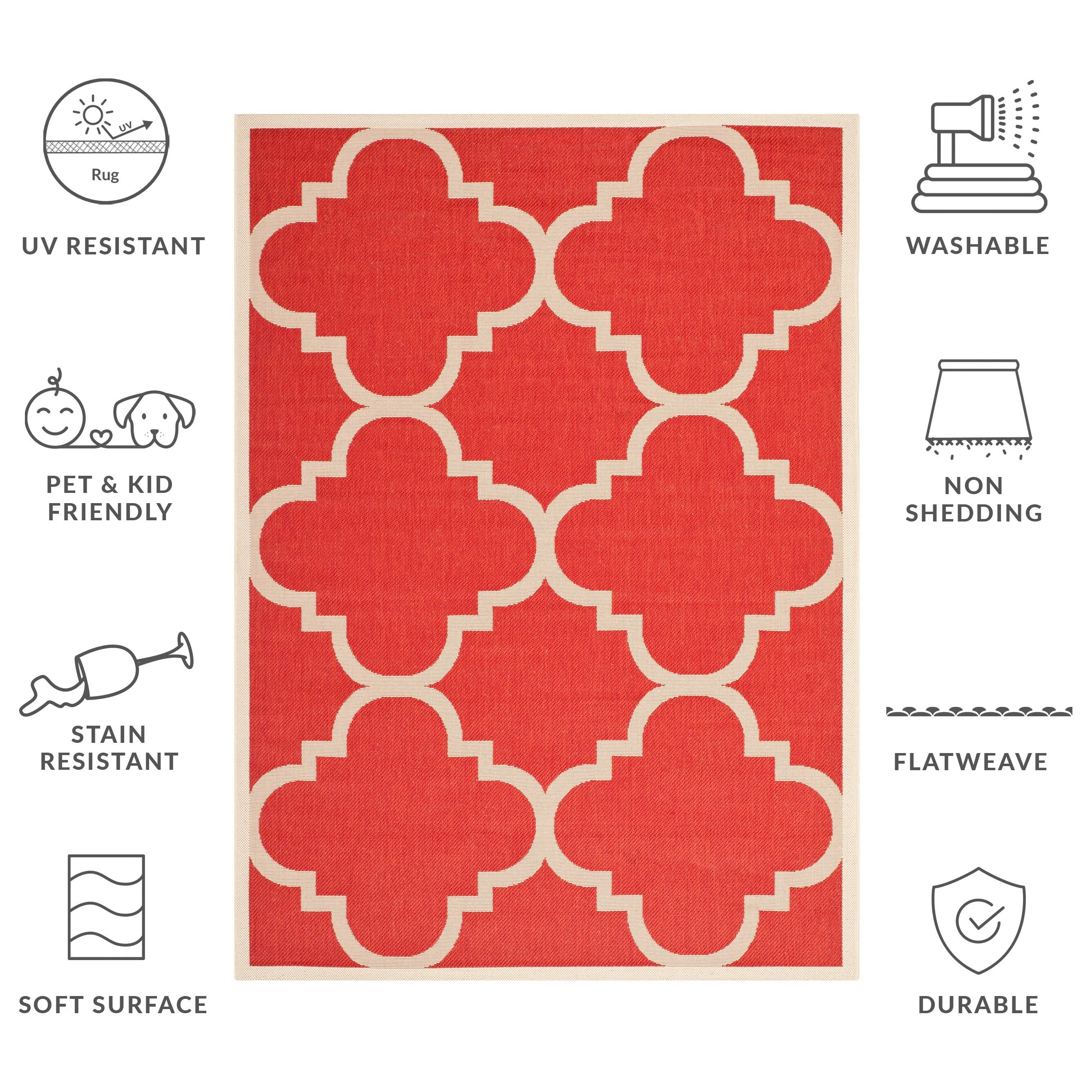 SAFAVIEH Courtyard Hafiza Indoor/ Outdoor Waterproof Patio Backyard Rug