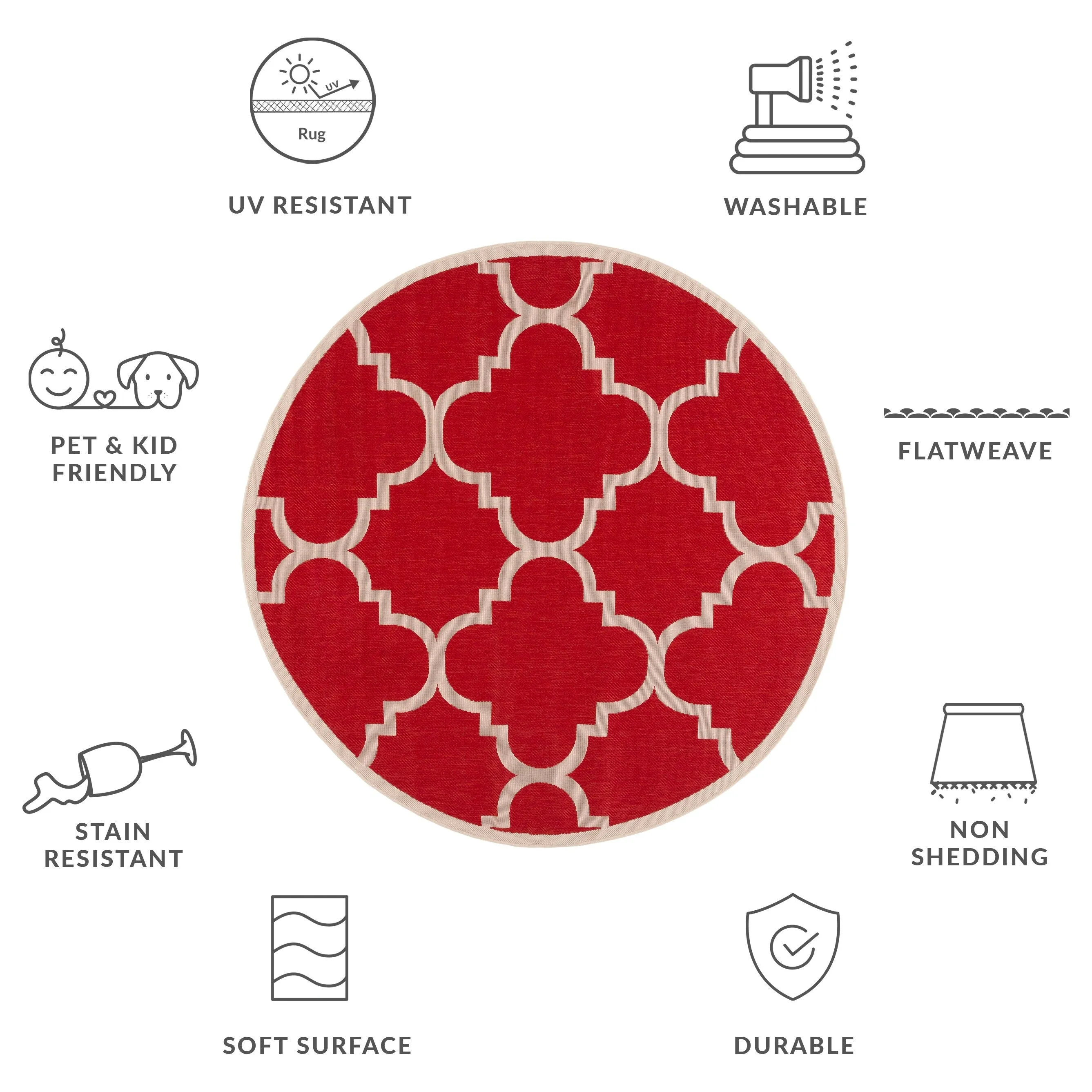 SAFAVIEH Courtyard Hafiza Indoor/ Outdoor Waterproof Patio Backyard Rug